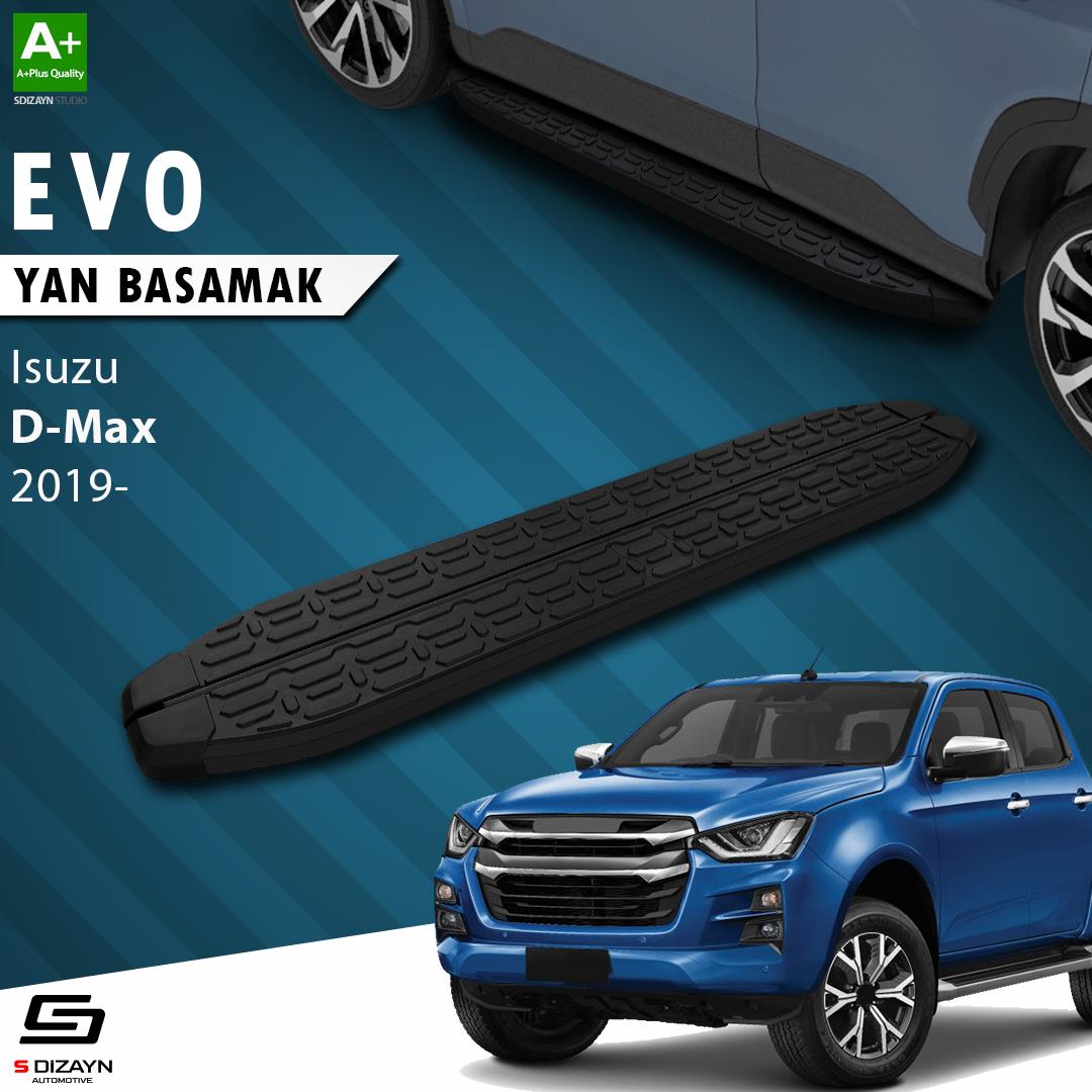 S-Dizayn Isuzu D-Max 3 Evo Siyah Yan Basamak 203 Cm 2019 Üzeri A+ Kalite