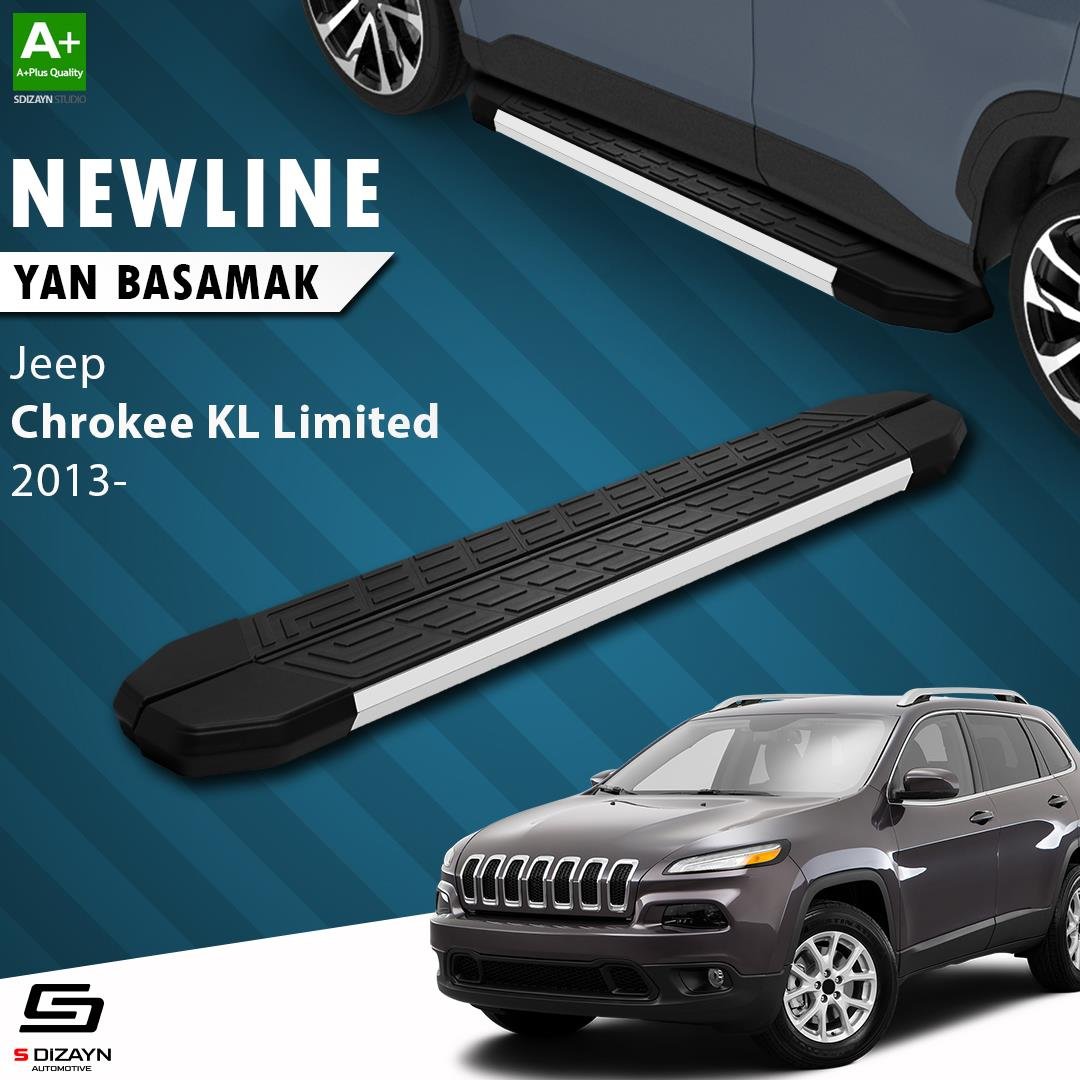 S-Dizayn Jeep Cherokee KL NewLine Aluminyum Yan Basamak 173 Cm 2013-2023 A+ Kalite