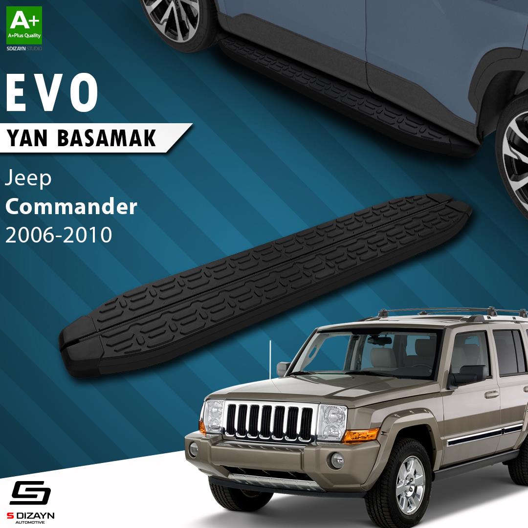 S-Dizayn Jeep Commander Evo Siyah Yan Basamak 173 Cm 2006-2010 A+ Kalite