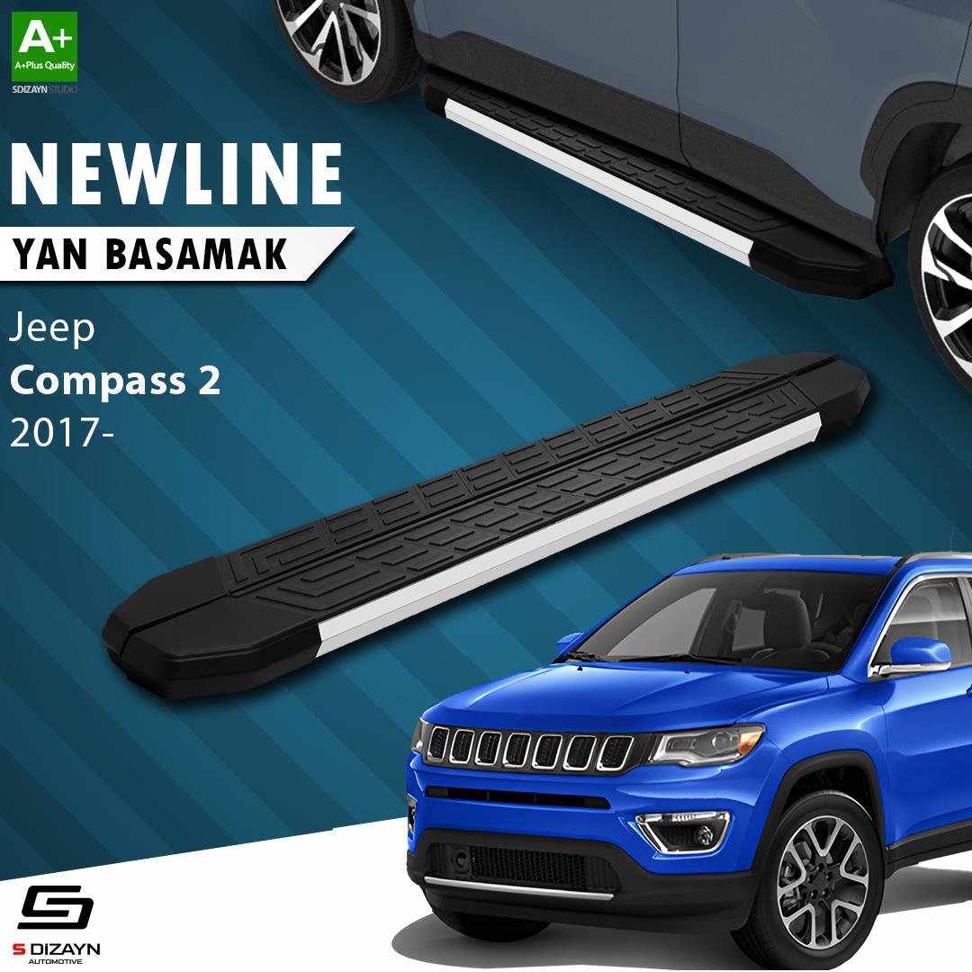 S-Dizayn Jeep Compass 2 NewLine Aluminyum Yan Basamak 173 Cm 2017 Üzeri A+ Kalite