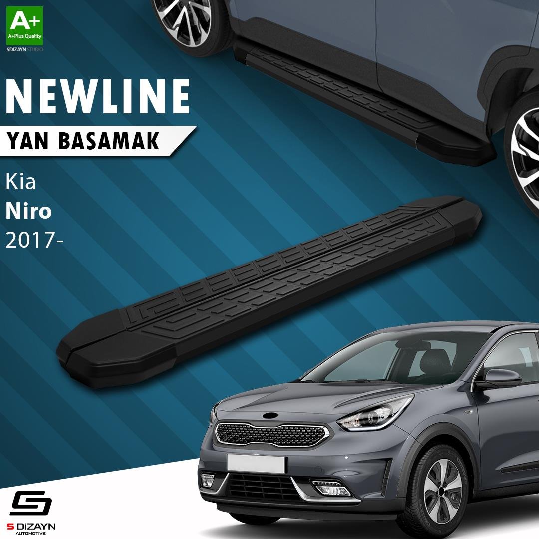 S-Dizayn Kia Niro NewLine Siyah Yan Basamak 183 Cm 2017 Üzeri A+ Kalite