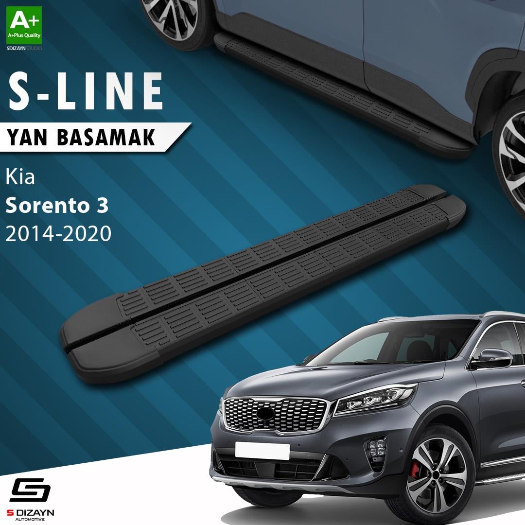 S-Dizayn Kia Sorento 3 S-Line Siyah Yan Basamak 183 Cm 2014-2020 A+ Kalite