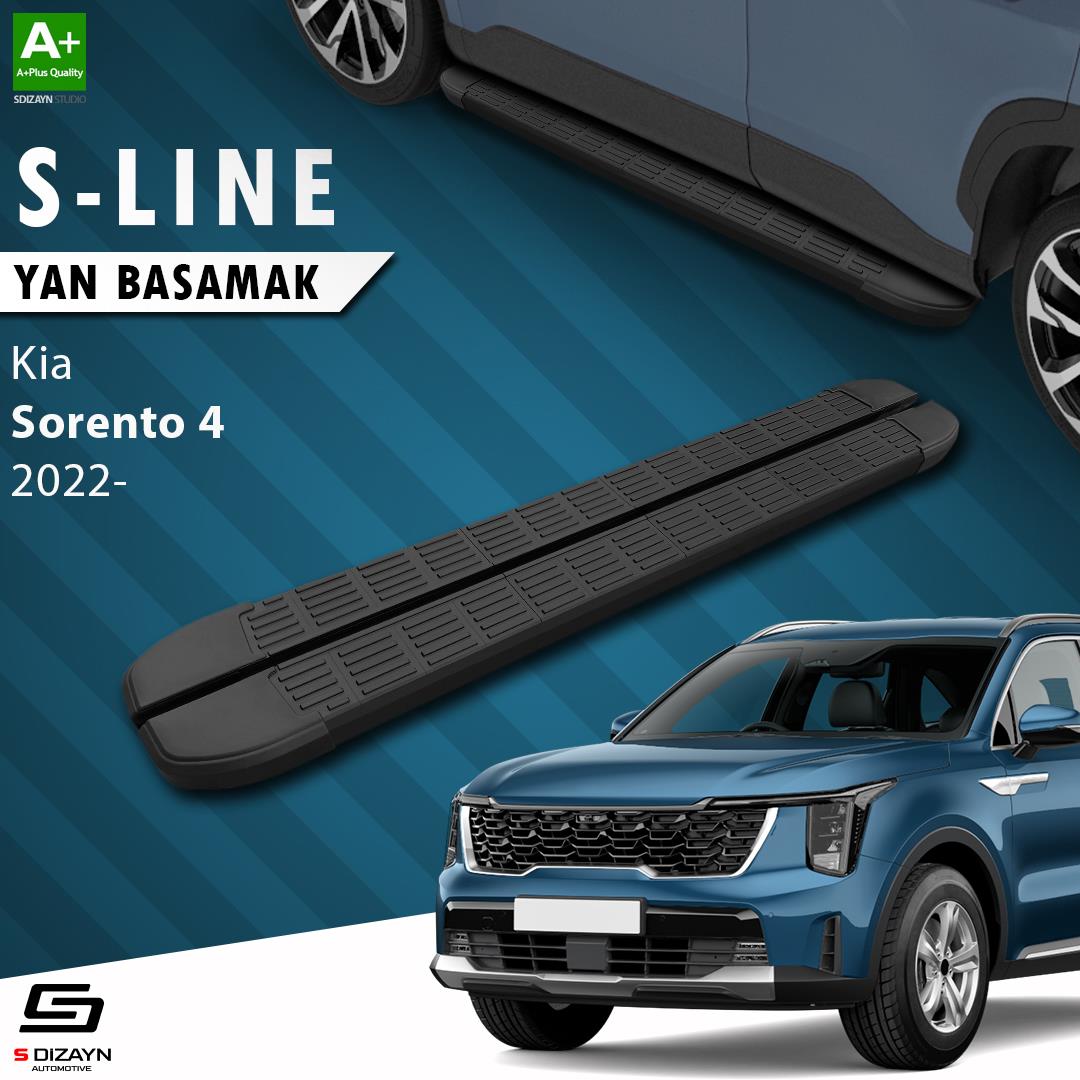 S-Dizayn Kia Sorento 4 S-Line Siyah Yan Basamak 183 Cm 2022 Üzeri A+ Kalite