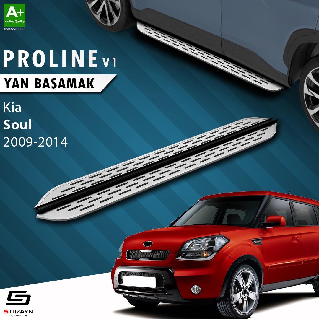 S-Dizayn Kia Soul OEM Still Pro V1 Aluminyum Yan Basamak 173 Cm 2009-2014 A+ Kalite