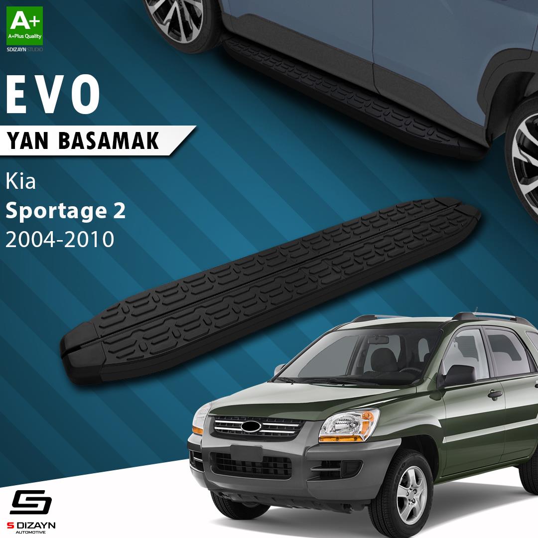 S-Dizayn Kia Sportage 2 Evo Siyah Yan Basamak 173 Cm 2004-2010 A+ Kalite