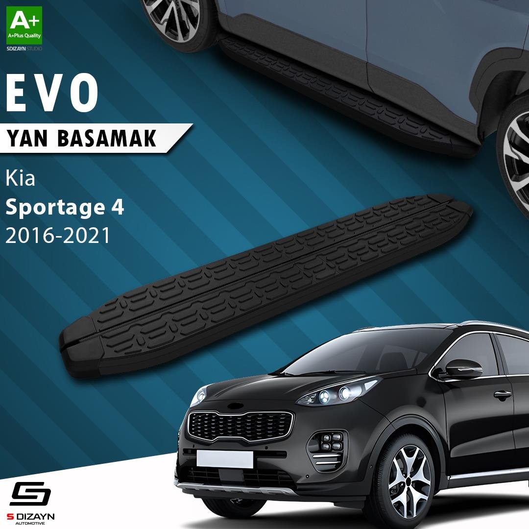S-Dizayn Kia Sportage 4 Evo Siyah Yan Basamak 173 Cm 2016-2021 A+ Kalite