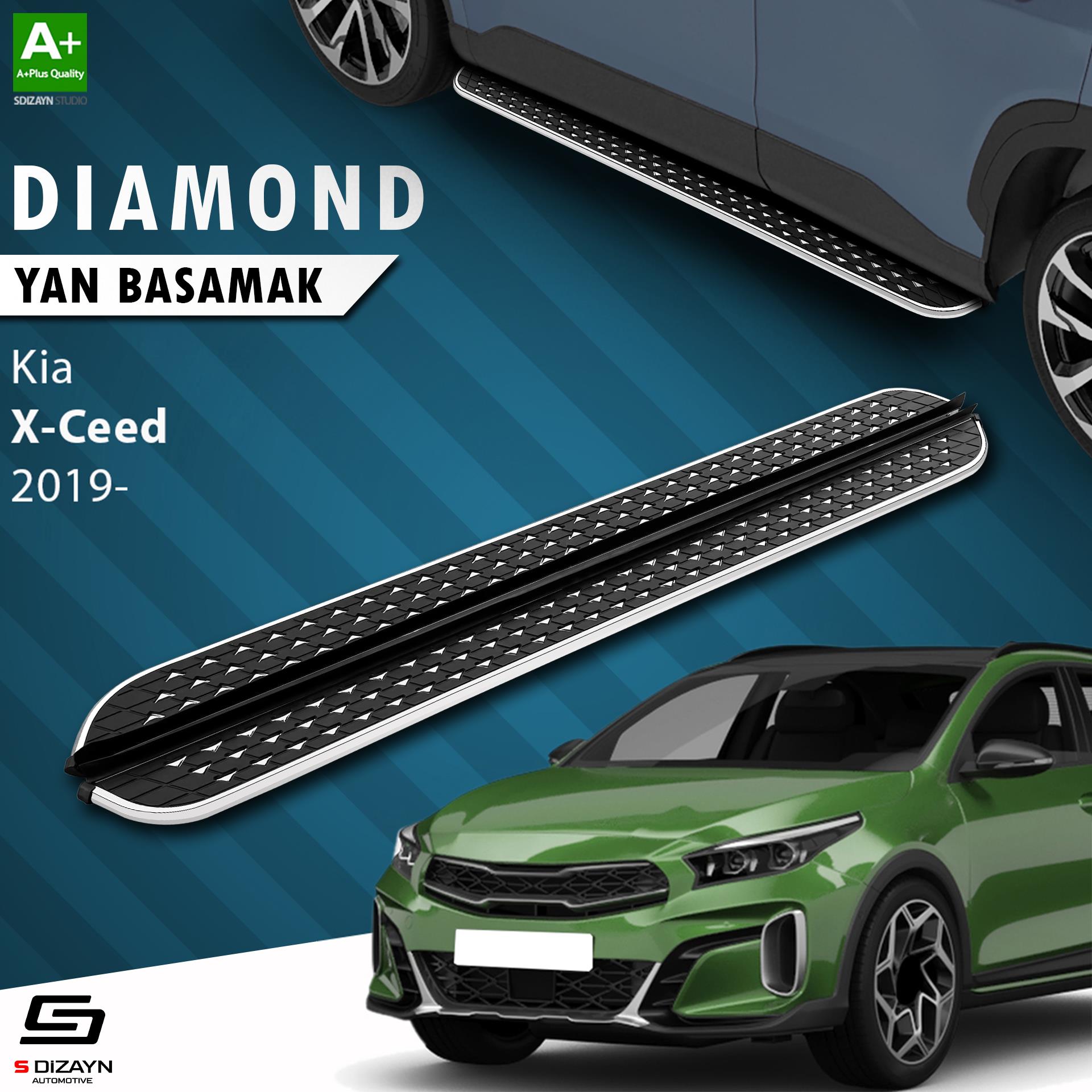 S-Dizayn Kia XCeed Diamond Krom Yan Basamak 183 Cm 2019 Üzeri A+ Kalite