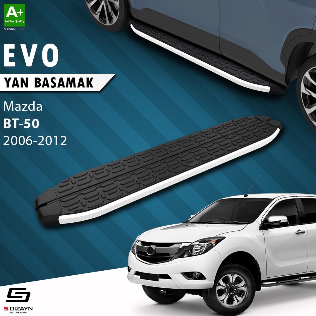 S-Dizayn Mazda BT-50 Pick-Up Evo Aluminyum Yan Basamak 193 Cm 2006-2012 A+ Kalite