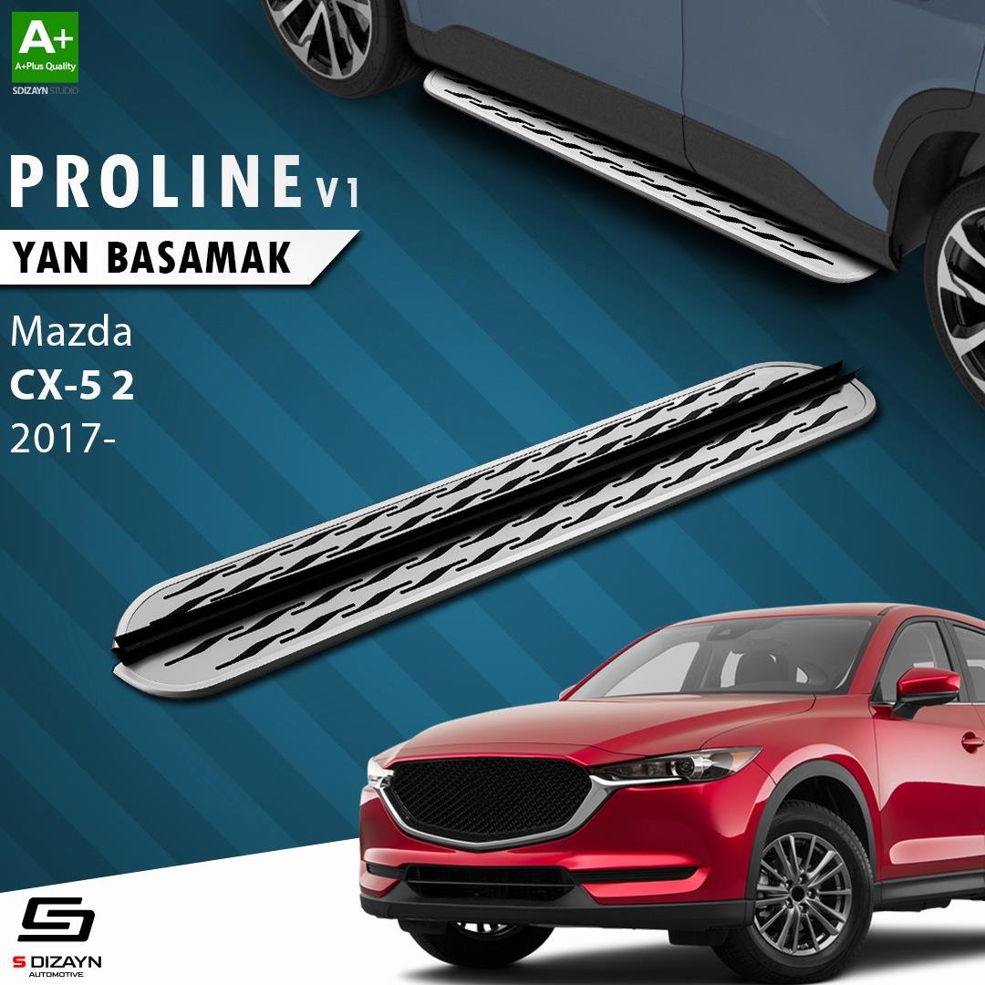 S-Dizayn Mazda CX-5 2 OEM Still Pro V2 Aluminyum Yan Basamak 183 Cm 2017 Üzeri A+ Kalite