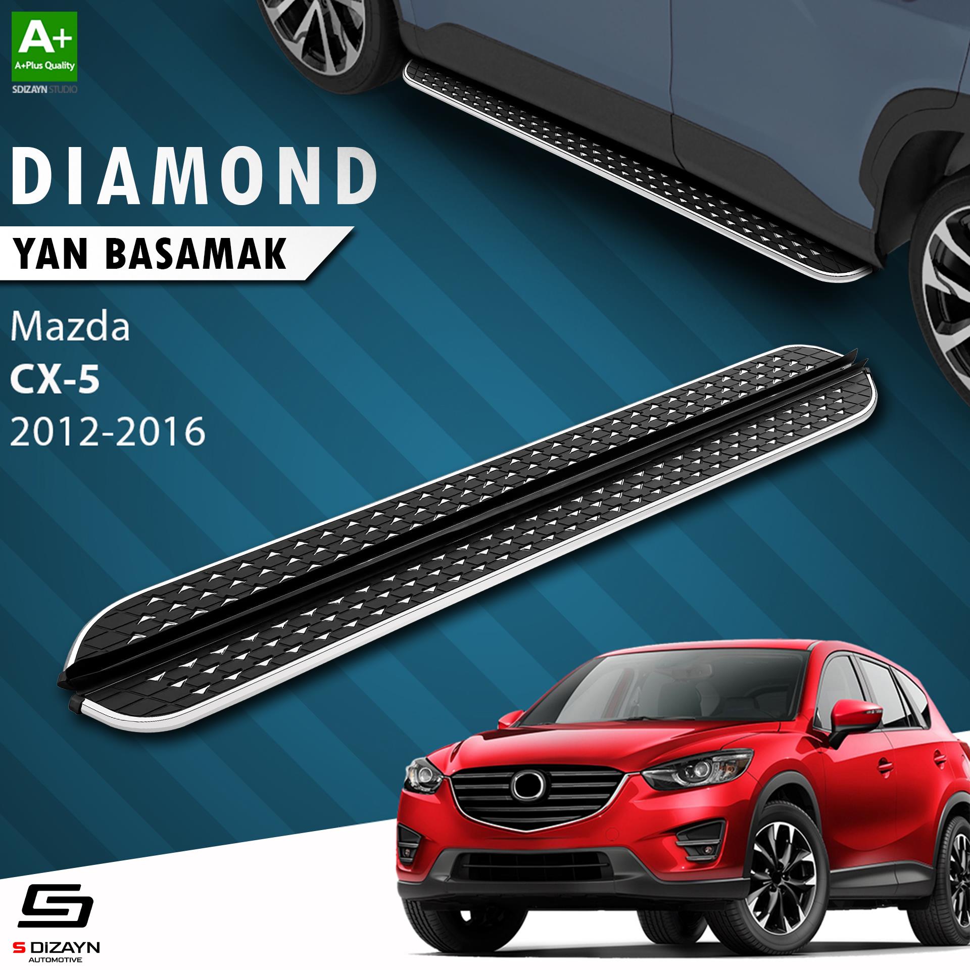 S-Dizayn Mazda CX-5 Diamond Krom Yan Basamak 183 Cm 2012-2016 A+ Kalite