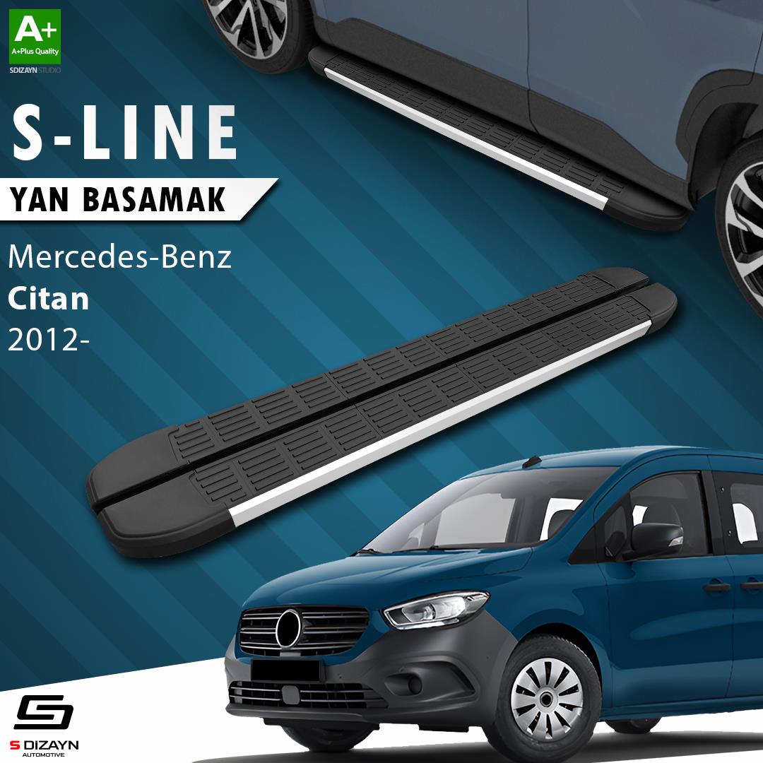 S-Dizayn Mercedes Citan Uzun Şase S-Line Aluminyum Yan Basamak 223 Cm 2012-2021 A+ Kalite