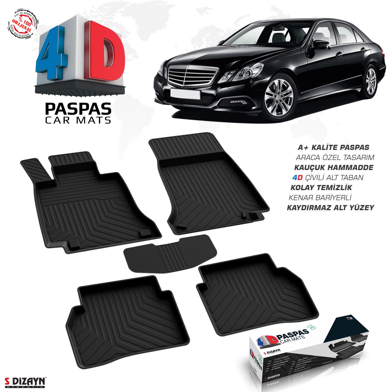 S-Dizayn Mercedes E Serisi W212 4D Havuzlu Paspas 2009-2016 A+Kalite