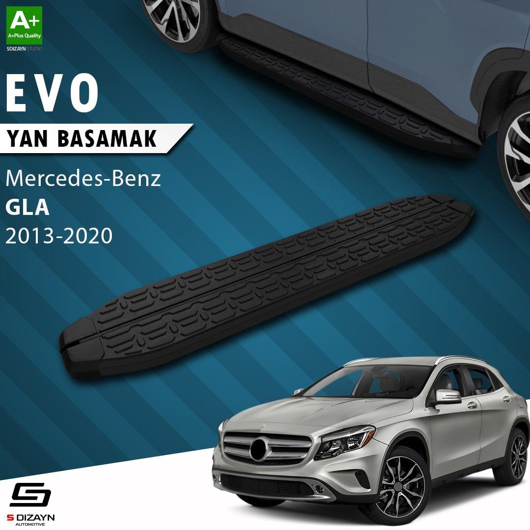 S-Dizayn Mercedes GLA X156 Evo Siyah Yan Basamak 183 Cm 2013-2020 A+ Kalite