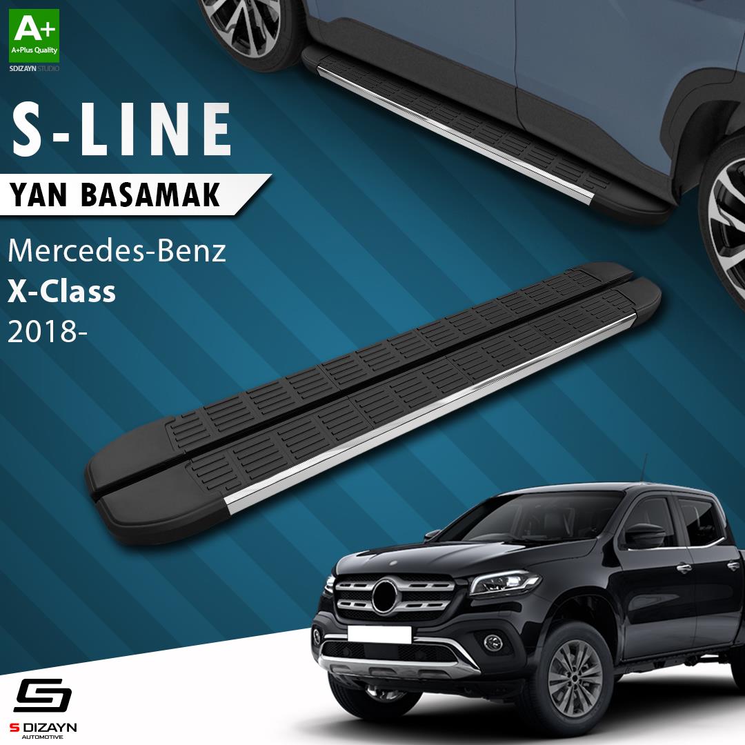 S-Dizayn Mercedes X-Class S-Line Krom Yan Basamak 203 Cm 2018-2020 A+ Kalite