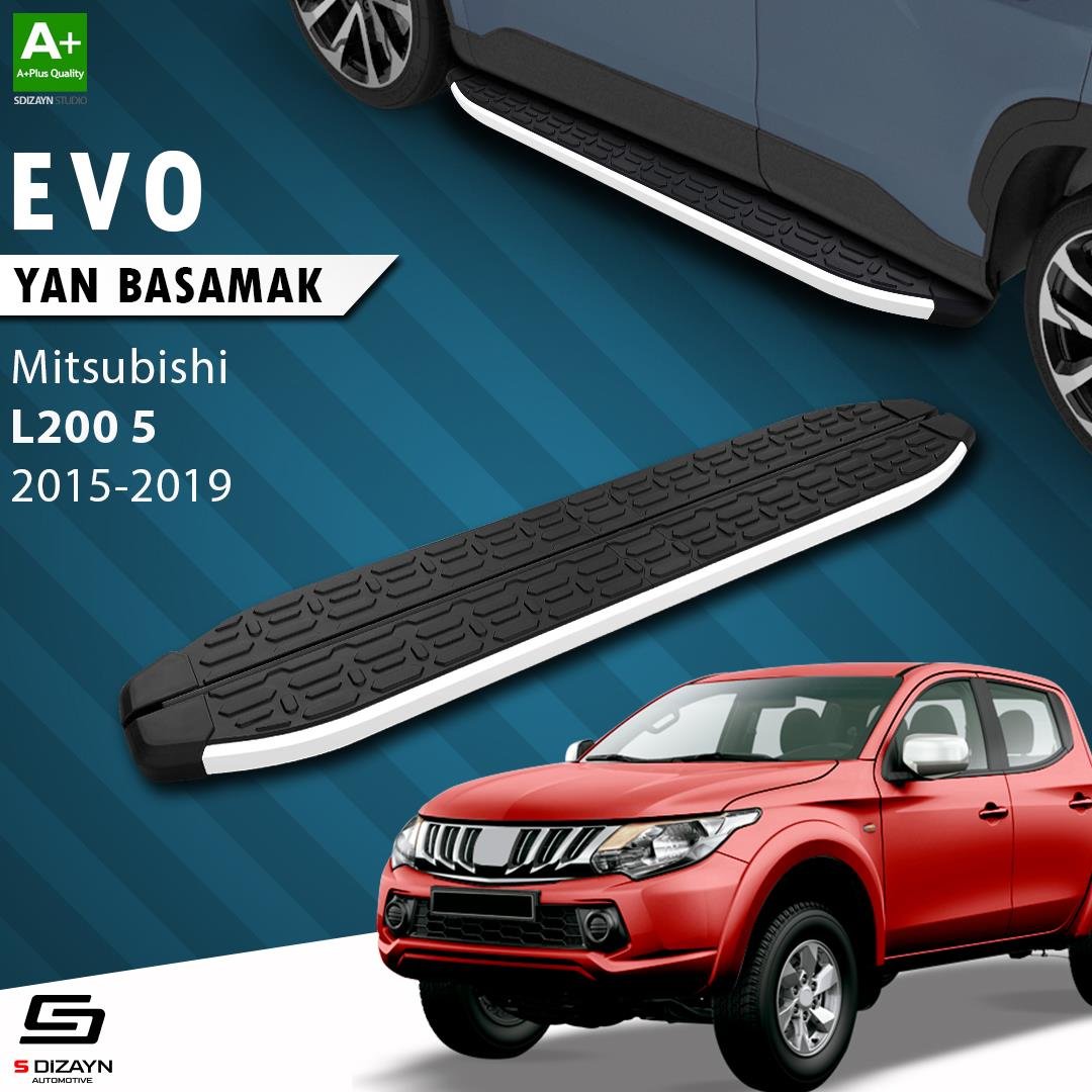 S-Dizayn Mitsubishi L200 5 Evo Aluminyum Yan Basamak 193 Cm 2015-2019 A+ Kalite