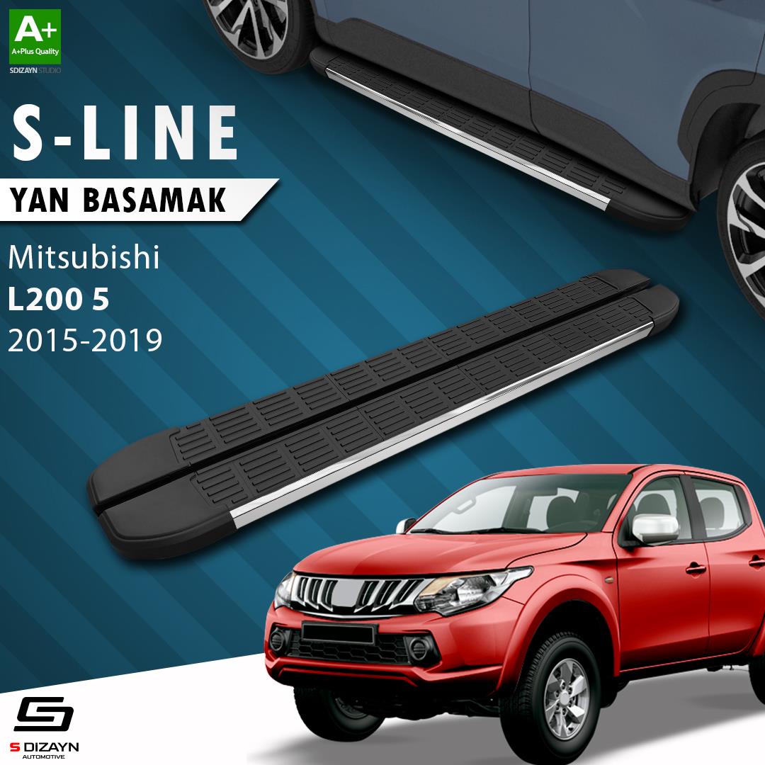 S-Dizayn Mitsubishi L200 5 S-Line Krom Yan Basamak 193 Cm 2015-2019 A+ Kalite