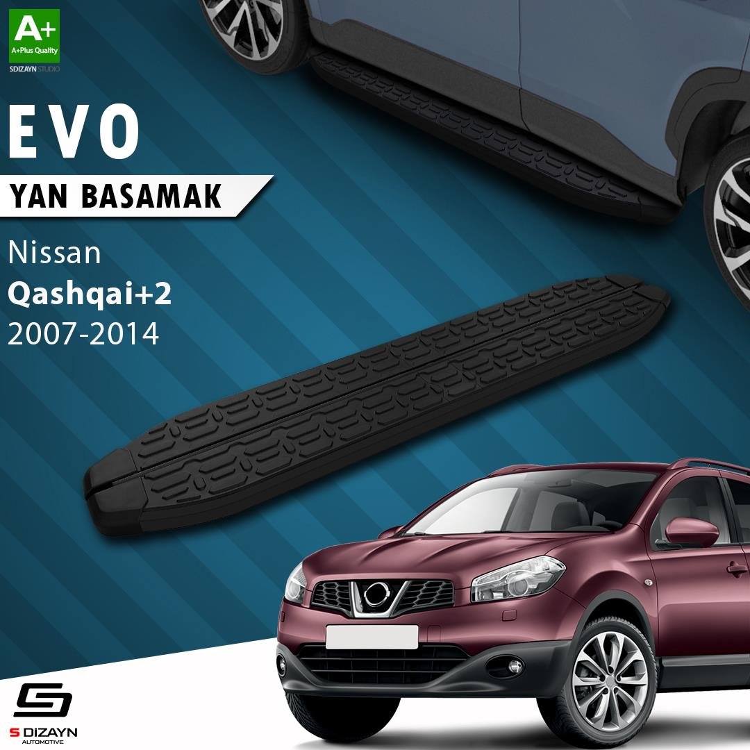 S-Dizayn Nissan Qashqai +2 Evo Siyah Yan Basamak 183 Cm 2007-2014 A+ Kalite