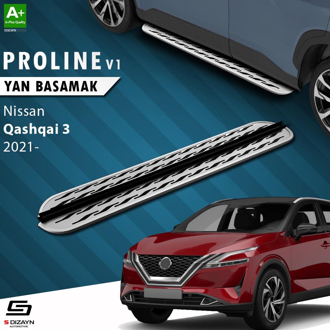 S-Dizayn Nissan Qashqai 3 OEM Still Pro V2 Aluminyum Yan Basamak 173 Cm 2021 Üzeri A+ Kalite