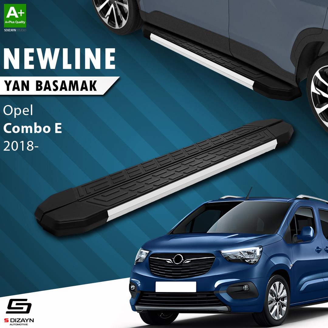 S-Dizayn Opel Combo E Uzun Şase NewLine Aluminyum Yan Basamak 213 Cm 2018 Üzeri A+ Kalite