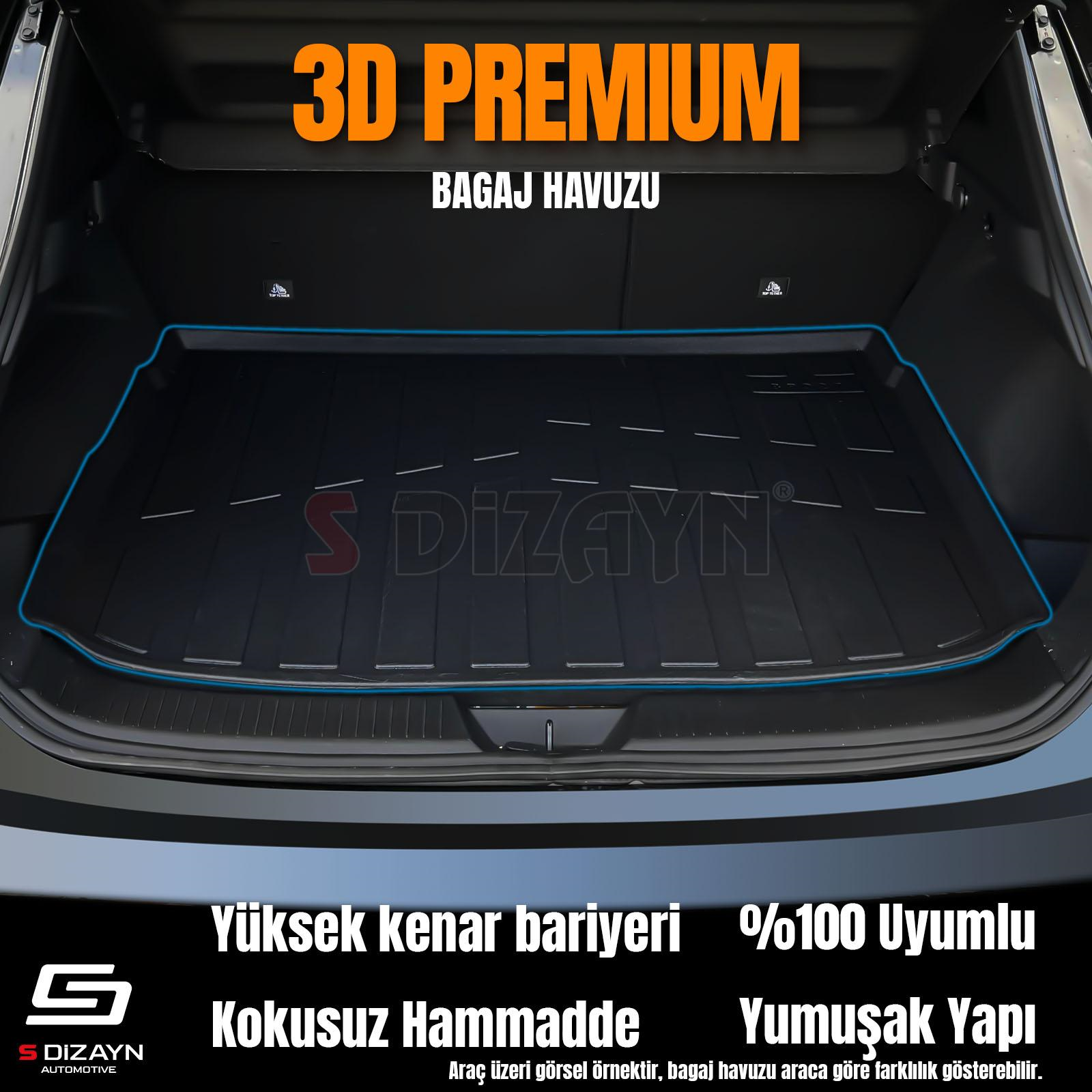 S-Dizayn Opel Corsa F 3D Pro Bagaj Havuzu Üst Bagaj 2019 Üzeri A+ Kalite