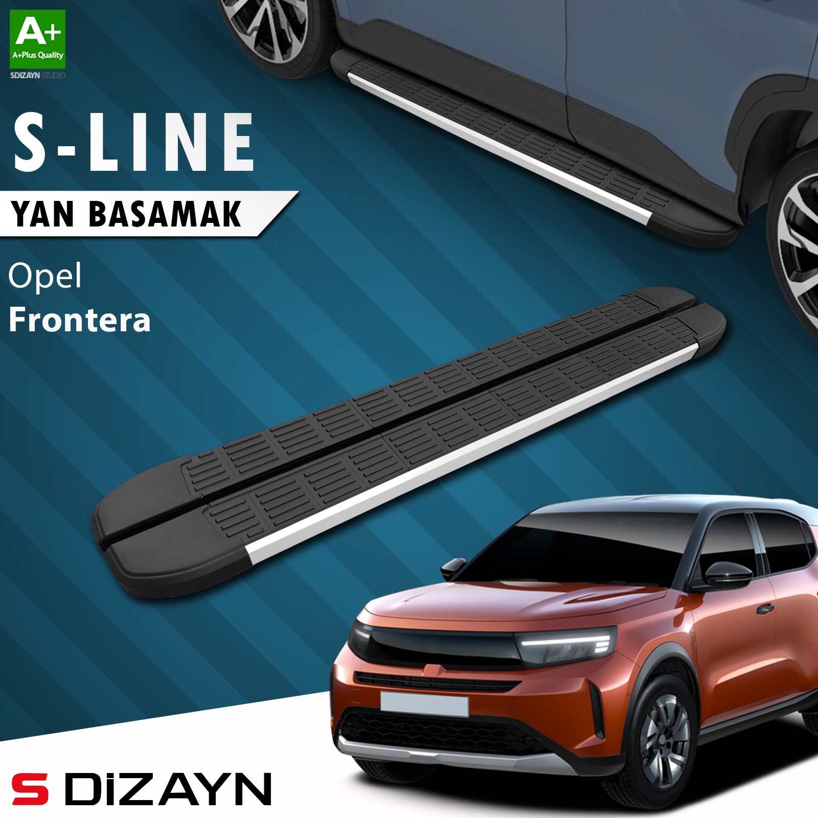 S-Dizayn Opel Frontera S-Line Aluminyum Yan Basamak 183 Cm 2024 Üzeri A+ Kalite