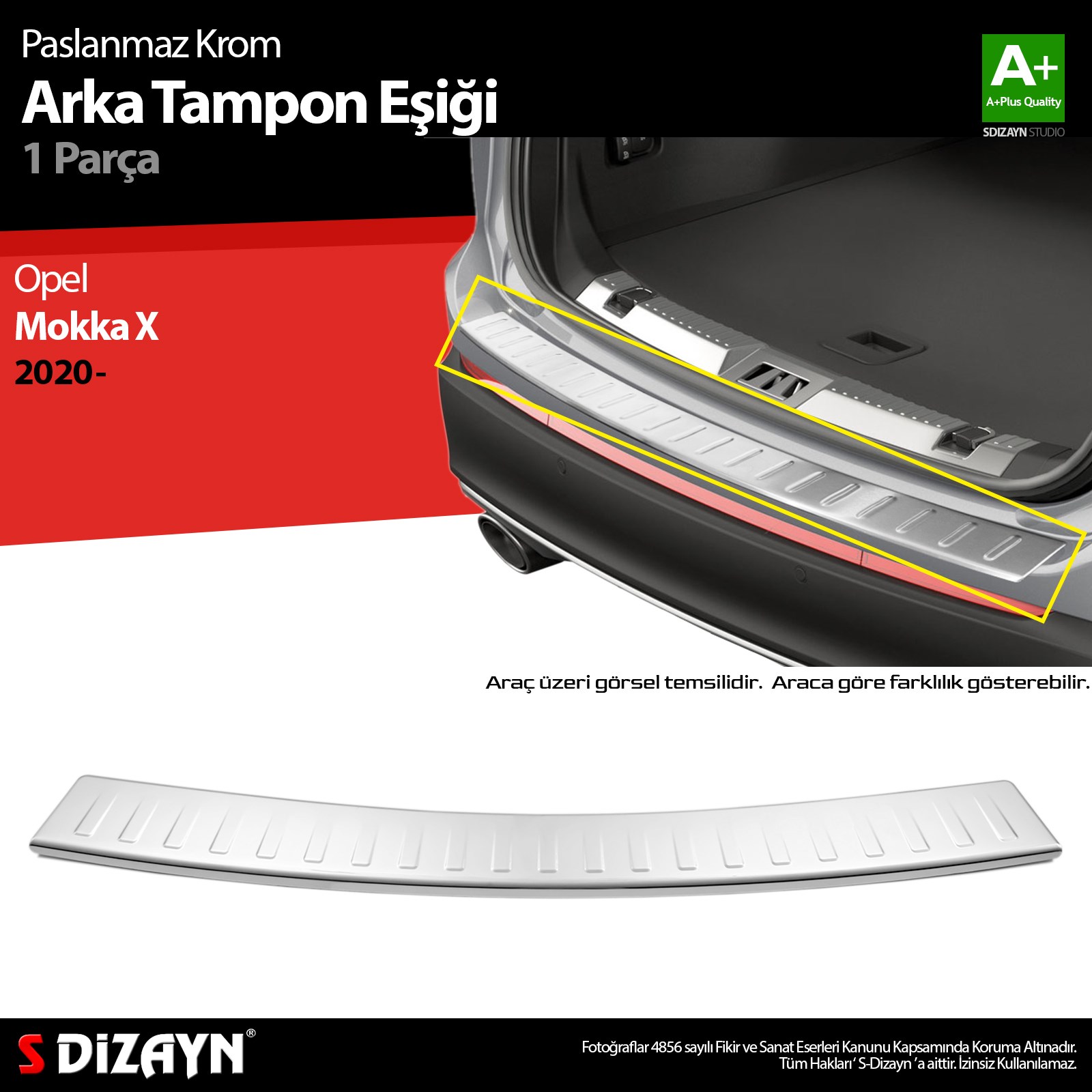 S-Dizayn Opel Mokka X Krom Arka Tampon Eşiği 2020 Üzeri