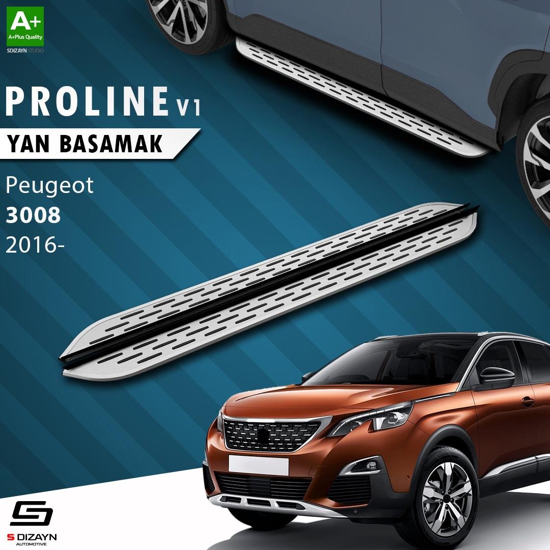 S-Dizayn Peugeot 3008 2 OEM Still Pro V1 Aluminyum Yan Basamak 183 Cm 2016-2023 A+ Kalite