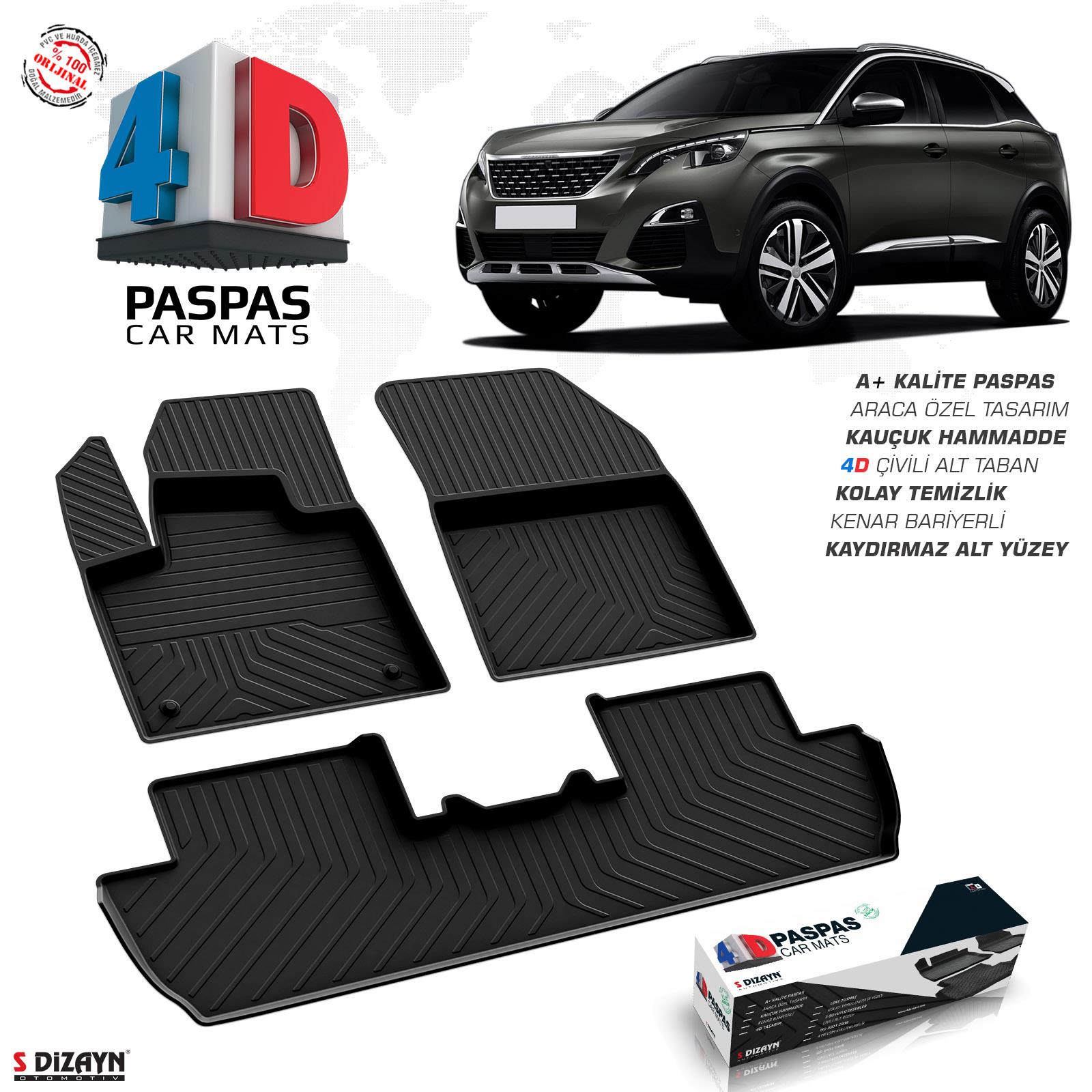 S-Dizayn Peugeot 3008 GT-Line 4D Havuzlu Paspas 2016-2023