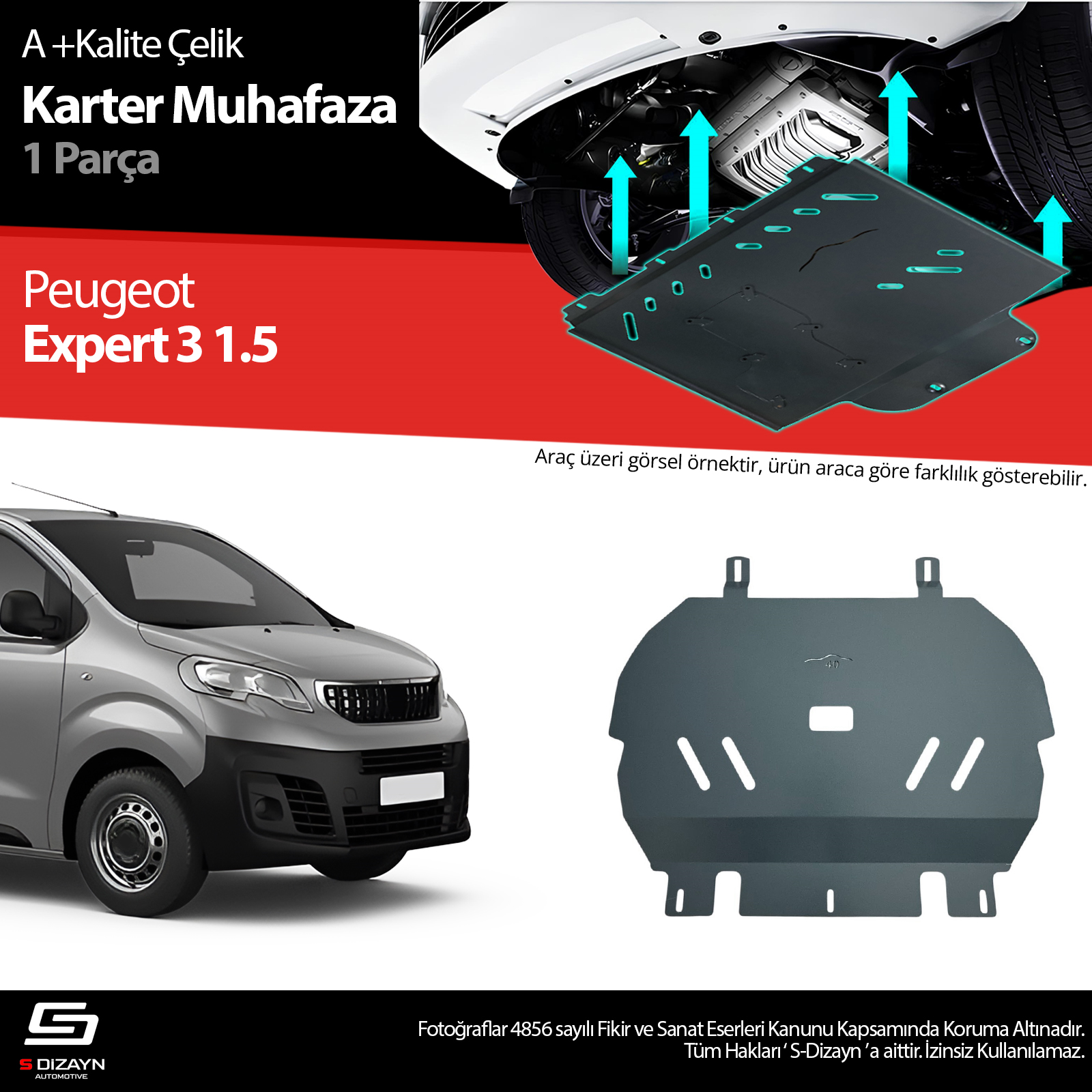 S-Dizayn Peugeot Expert 1.5 Çelik Karter Muhafaza Koruma 2016 Üzeri A+ Kalite