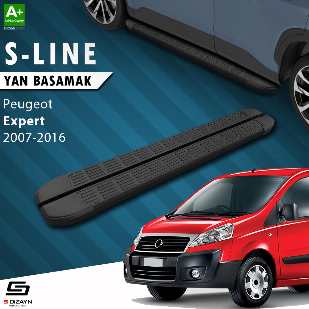 S-Dizayn Peugeot Expert 2 Uzun Şase S-Line Siyah Yan Basamak 223 Cm 2007-2016 A+ Kalite