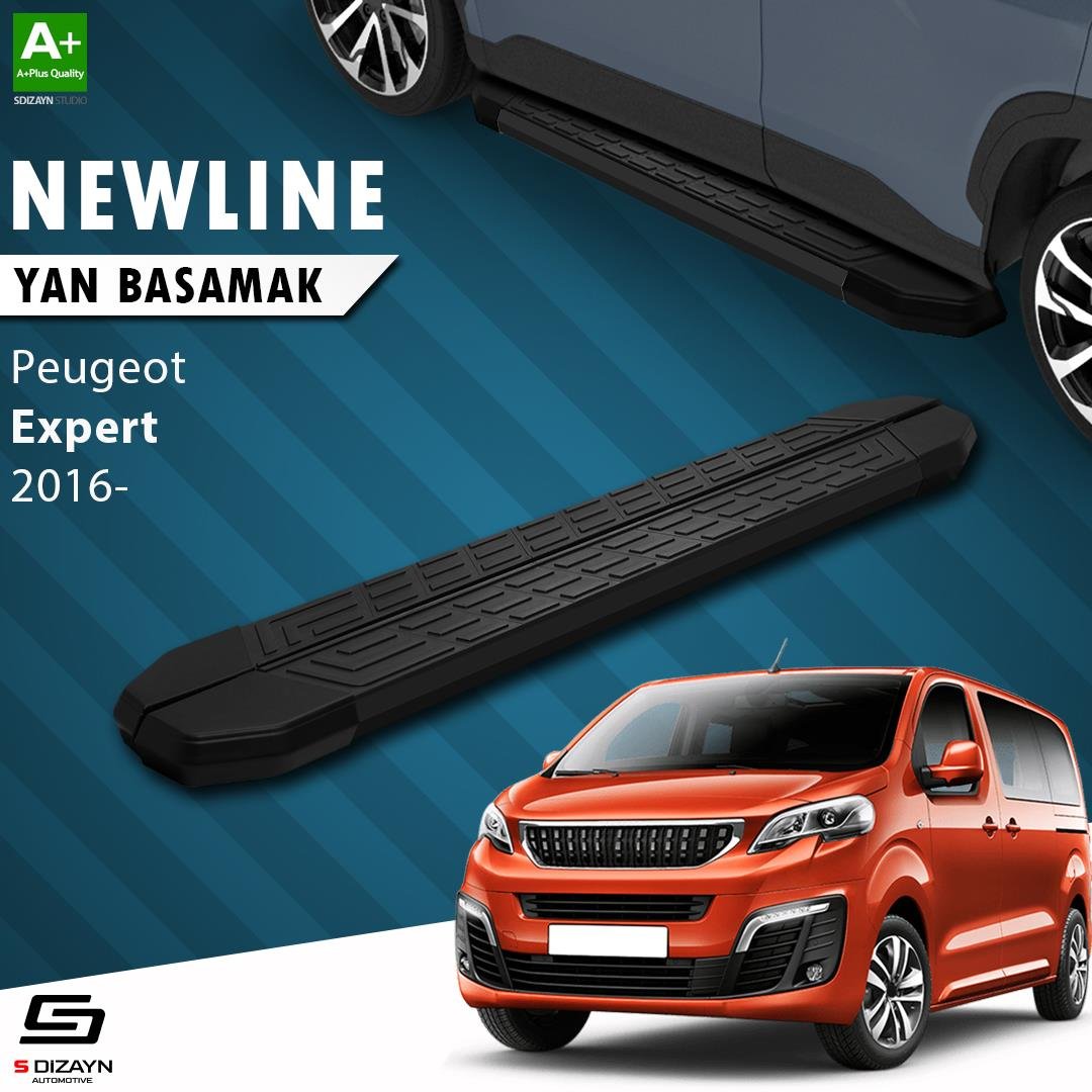 S-Dizayn Peugeot Expert 3 Uzun Şase NewLine Siyah Yan Basamak 243 Cm 2016 Üzeri A+ Kalite