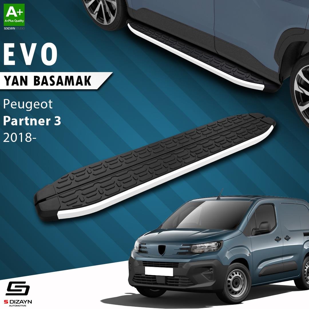 S-Dizayn Peugeot Partner 3 Uzun Şase Evo Aluminyum Yan Basamak 213 Cm 2018 Üzeri A+ Kalite
