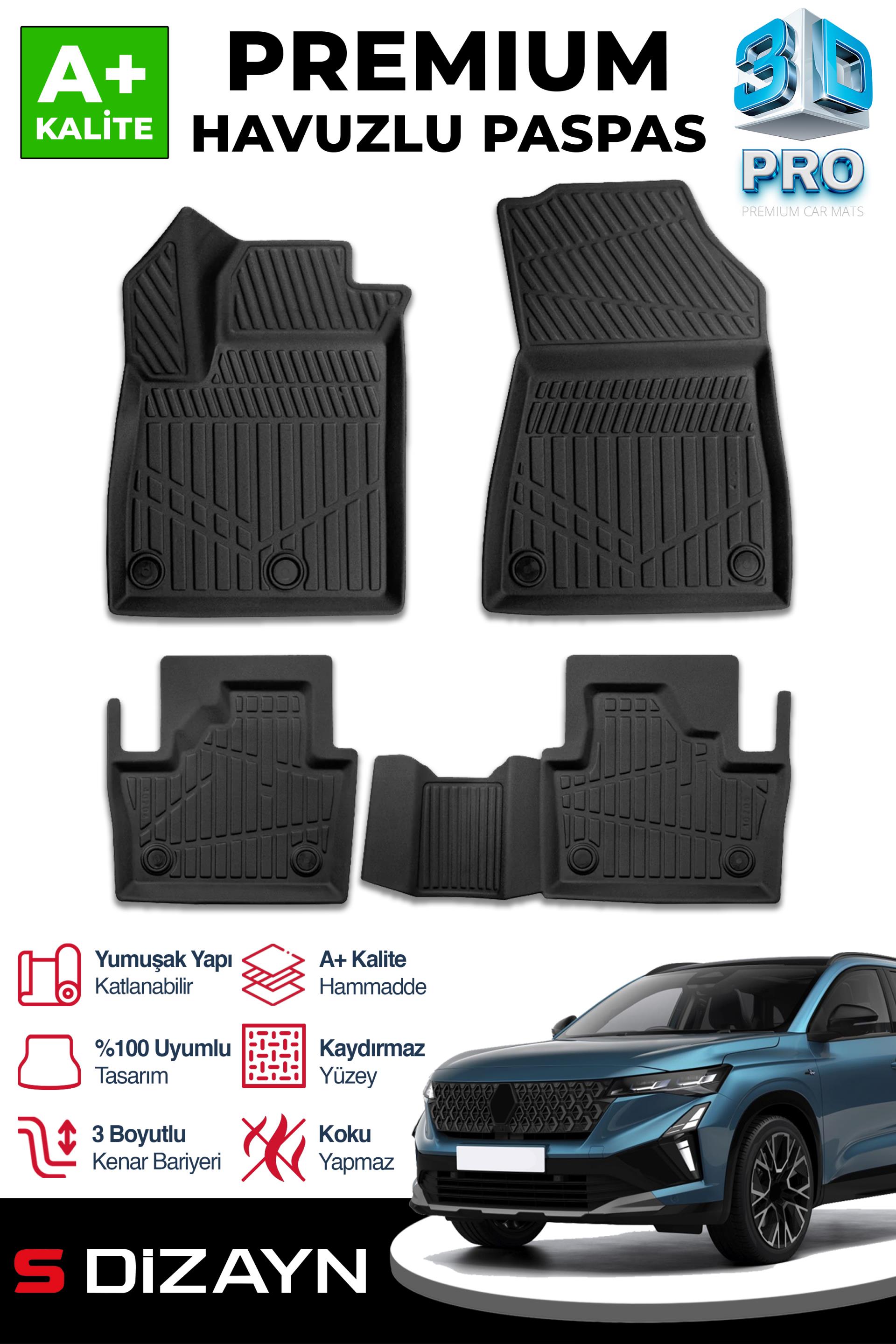 S-Dizayn Renault Austral E-Tech 3D Pro Havuzlu Paspas 2023 Üzeri A+ Kalite