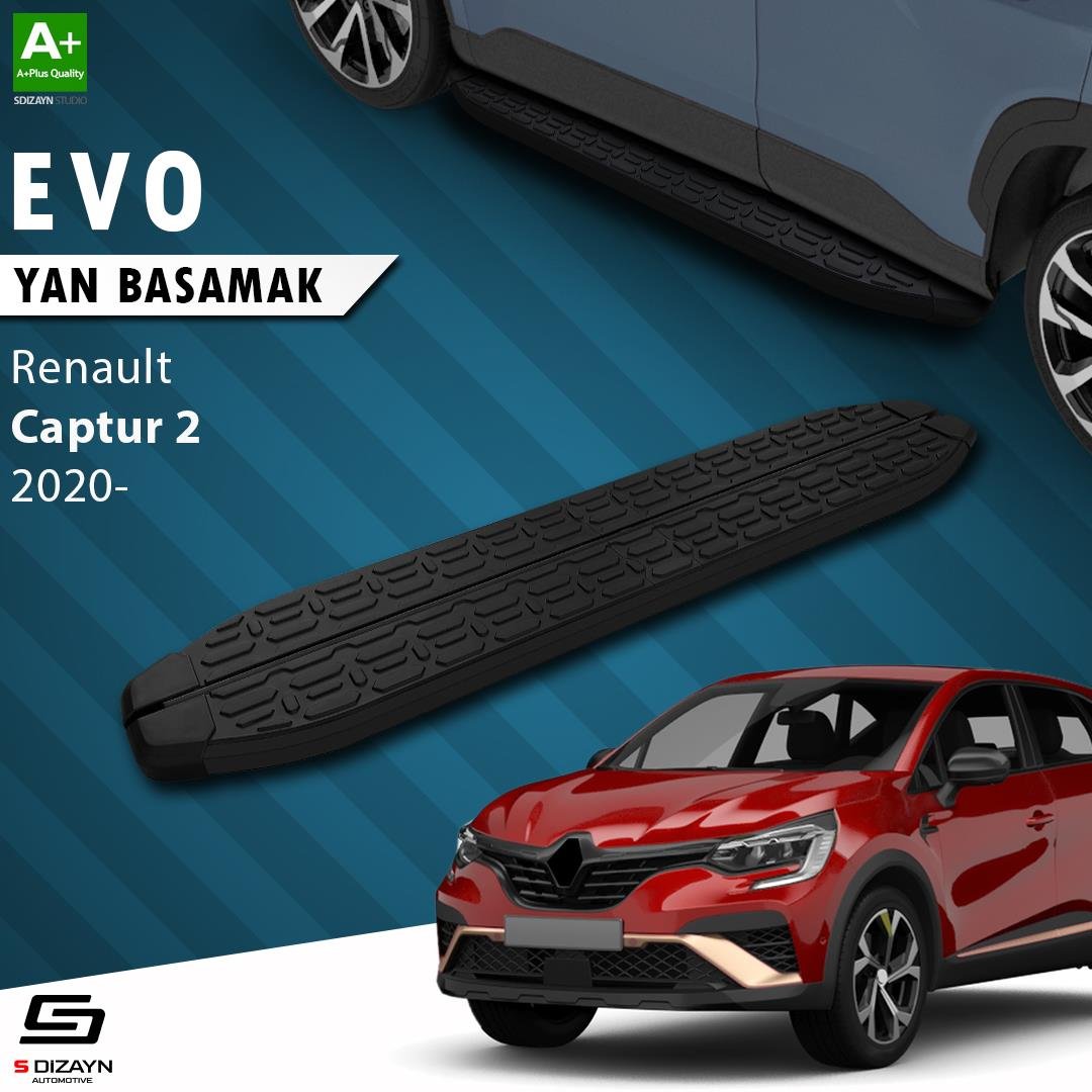S-Dizayn Renault Captur 2 Evo Siyah Yan Basamak 183 Cm 2020 Üzeri A+ Kalite