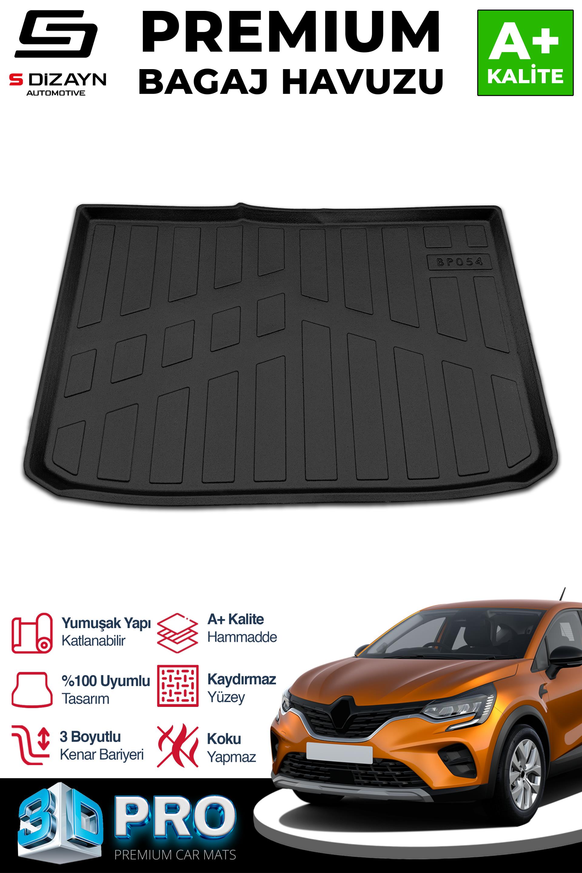 S-Dizayn Renault Captur 3D Pro Bagaj Havuzu 2019 Üzeri A+ Kalite