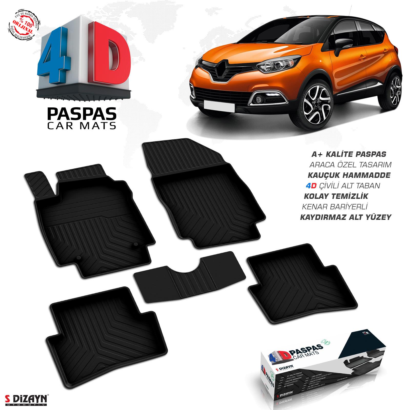 S-Dizayn Renault Captur 4D Havuzlu Paspas 2013-2020 A+Kalite