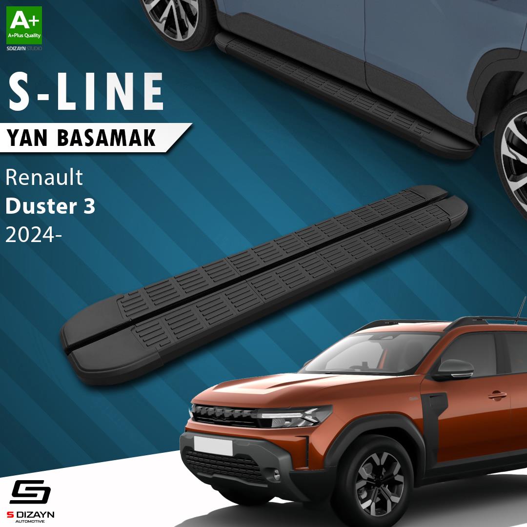 S-Dizayn Renault Duster 3 S-Line Siyah Yan Basamak 183 Cm 2024 Üzeri A+ Kalite