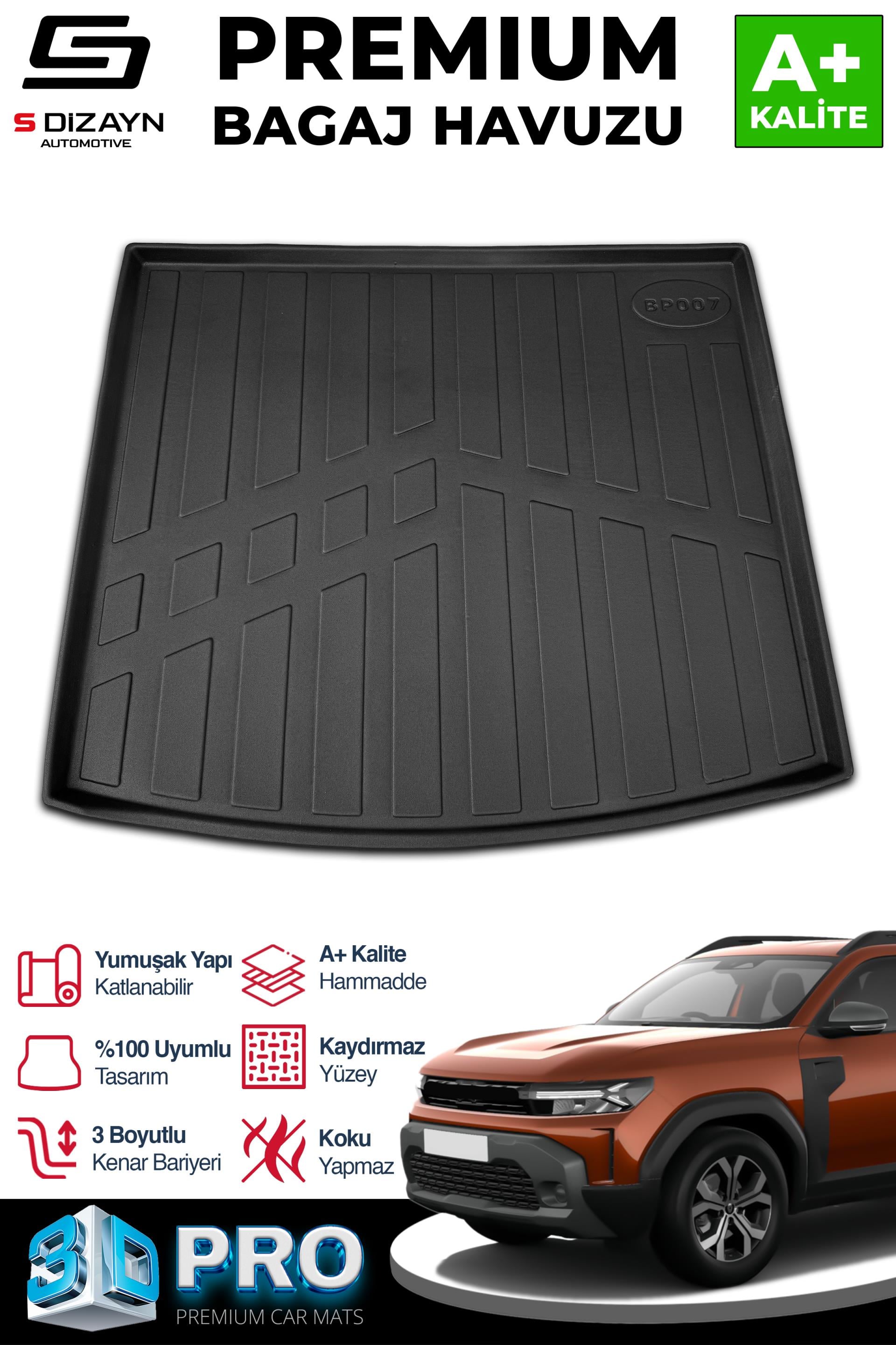 S-Dizayn Renault Duster 4X2 3D Pro Bagaj Havuzu Üst Bagaj 2024 Üzeri A+ Kalite