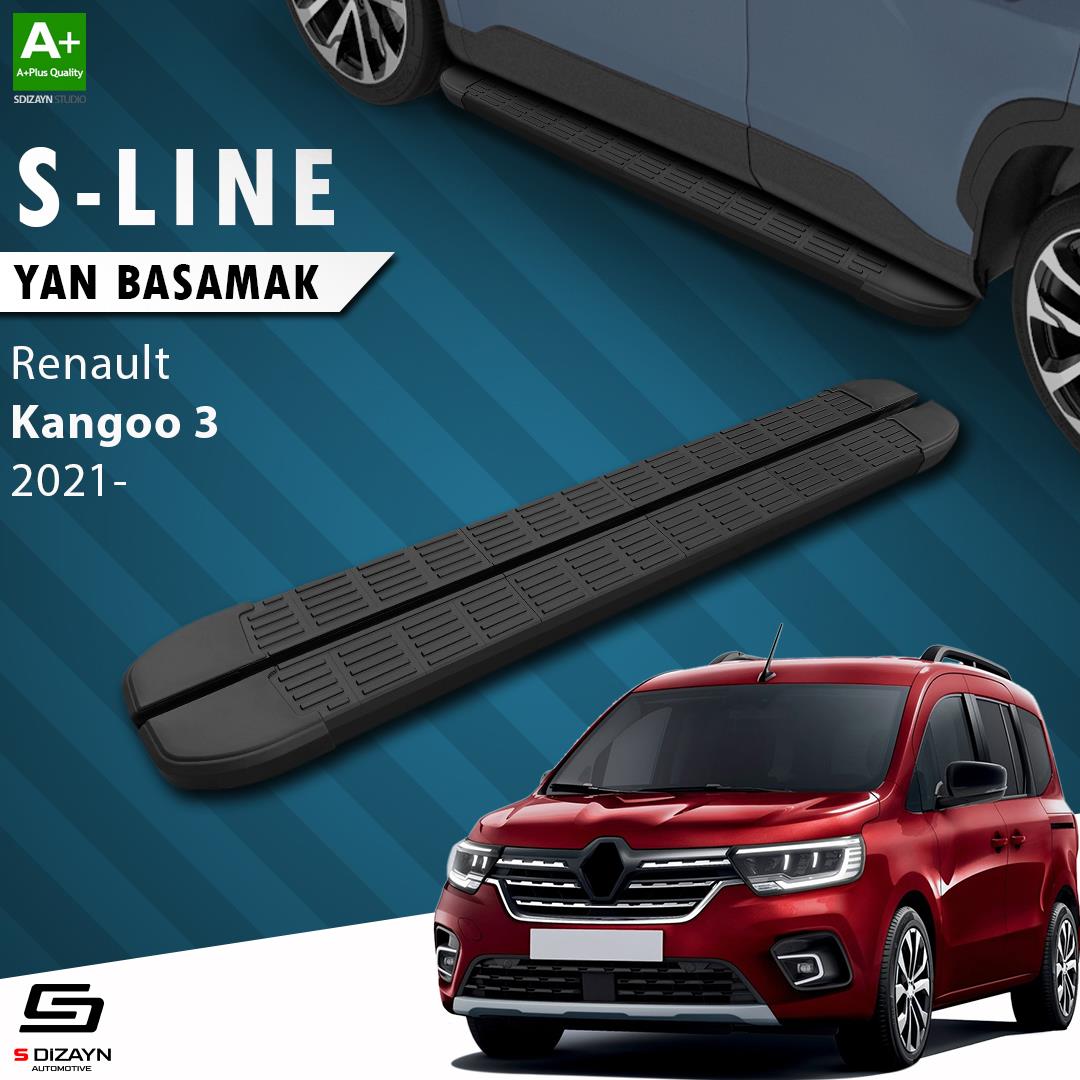 S-Dizayn Renault Kangoo 3 S-Line Siyah Yan Basamak 193 Cm 2021 Üzeri A+ Kalite