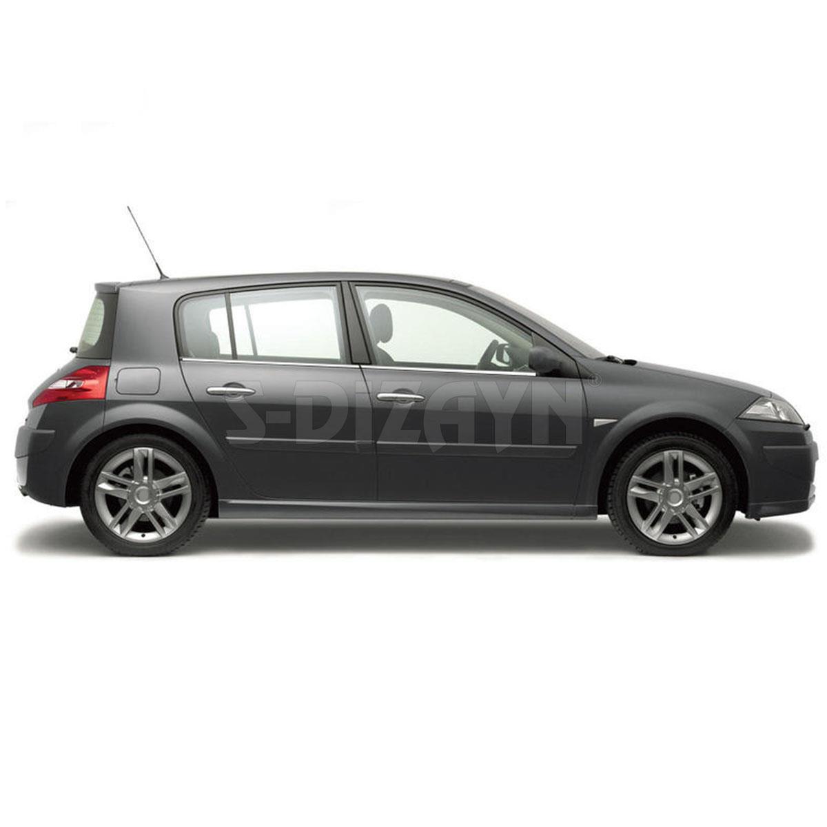 S-Dizayn Renault Megane 2 HB Krom Cam Çıtası 4 Prç 2004-2010