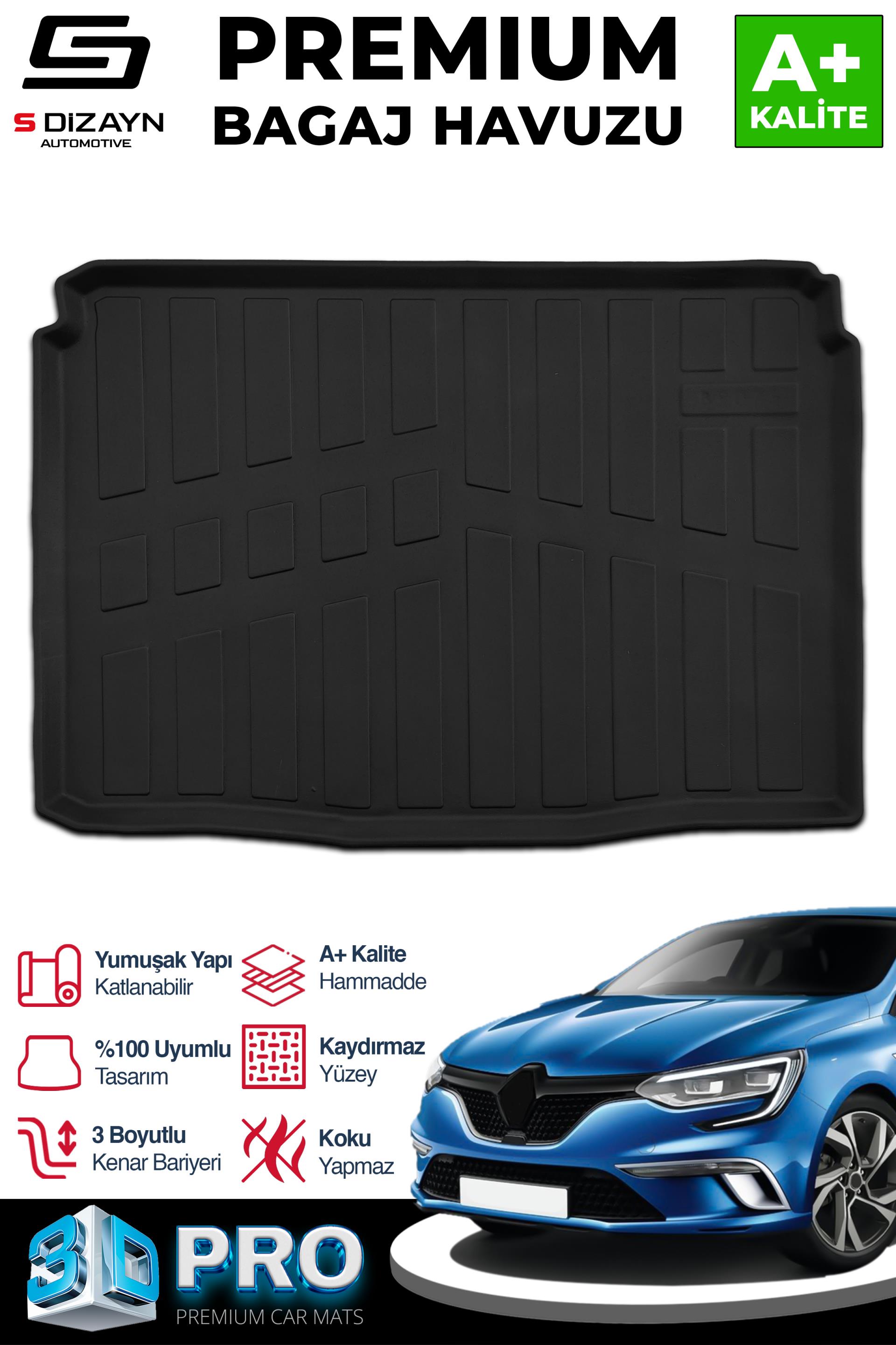 S-Dizayn Renault Megane 4 HB 3D Pro Bagaj Havuzu 2016 Üzeri A+ Kalite