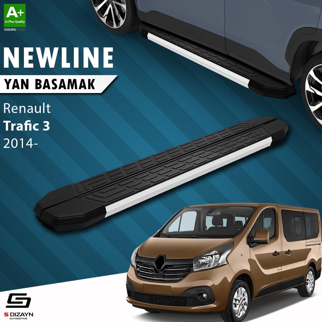 S-Dizayn Renault Trafic 3 Kısa Şase NewLine Aluminyum Yan Basamak 223 Cm 2014-2020 A+ Kalite