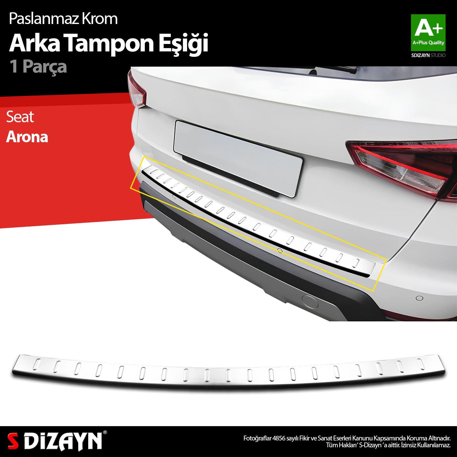 S-Dizayn Seat Arona Krom Arka Tampon Eşiği 2017 Üzeri