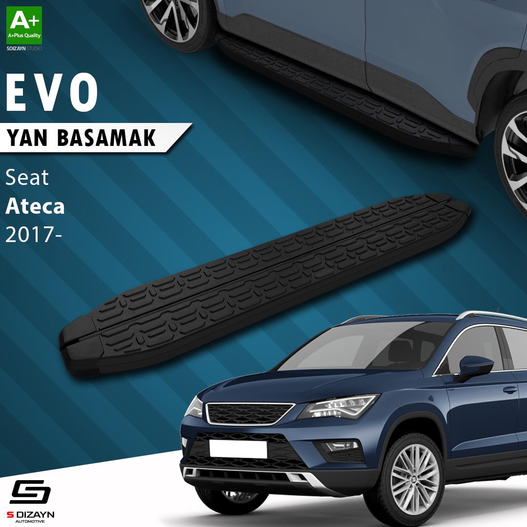 S-Dizayn Seat Ateca Evo Siyah Yan Basamak 173 Cm 2017 Üzeri A+ Kalite