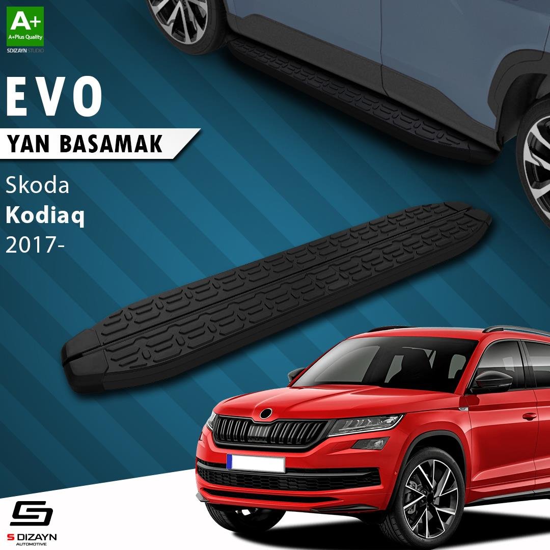 S-Dizayn Skoda Kodiaq Evo Siyah Yan Basamak 193 Cm 2017-2023 A+ Kalite