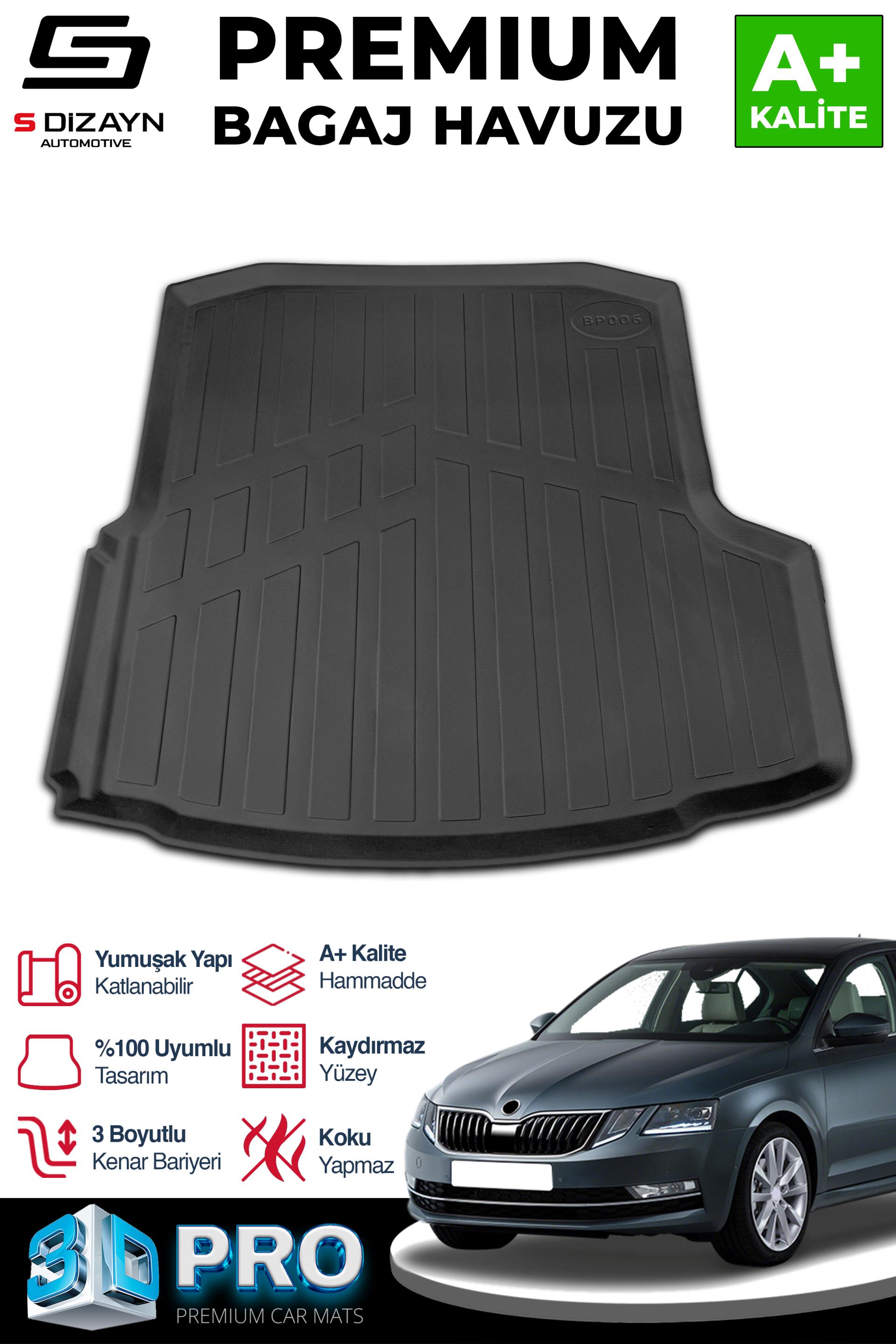 S-Dizayn Skoda Octavia 3D Pro Bagaj Havuzu 2013-2020 A+ Kalite