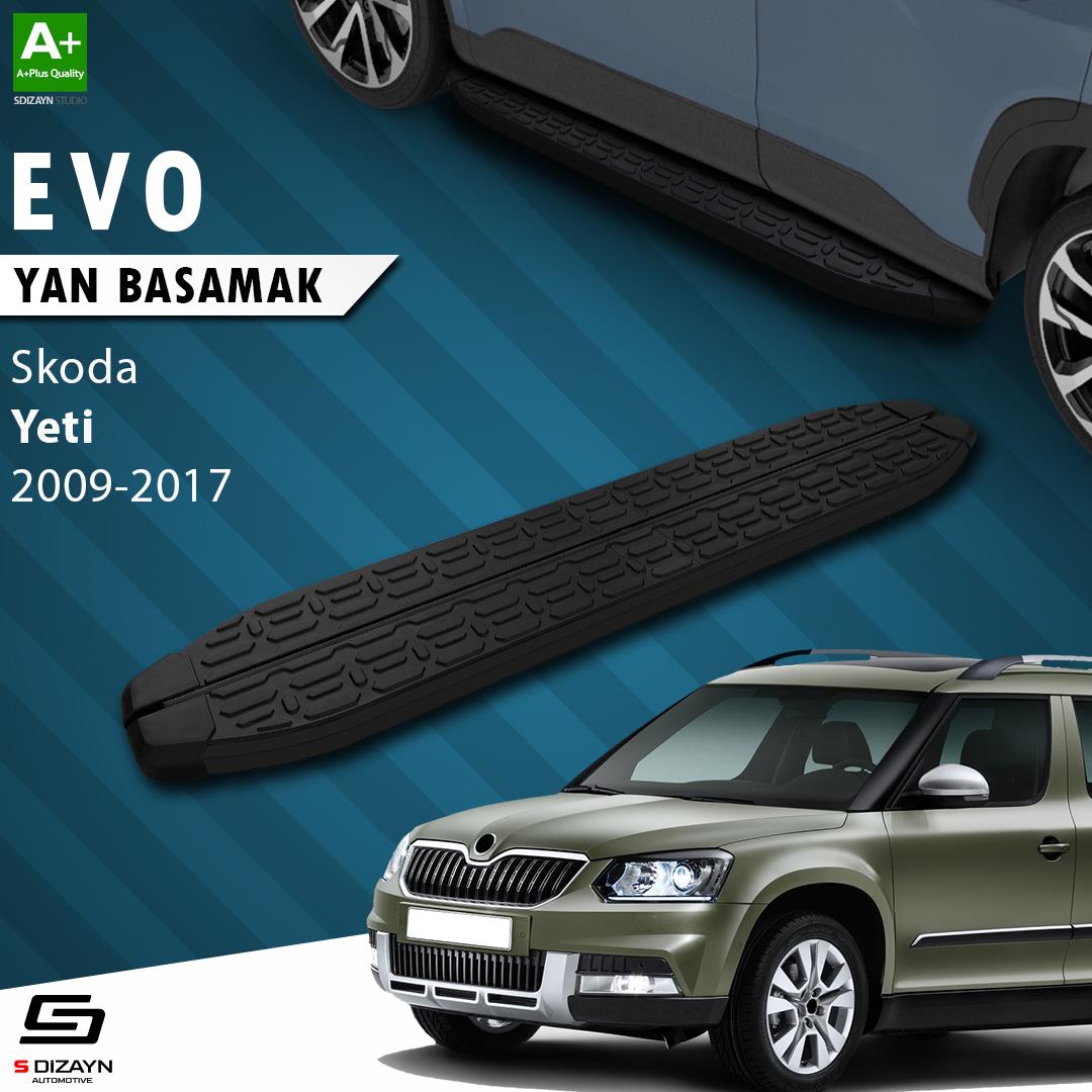 S-Dizayn Skoda Yeti Evo Siyah Yan Basamak 173 Cm 2009-2017 A+ Kalite