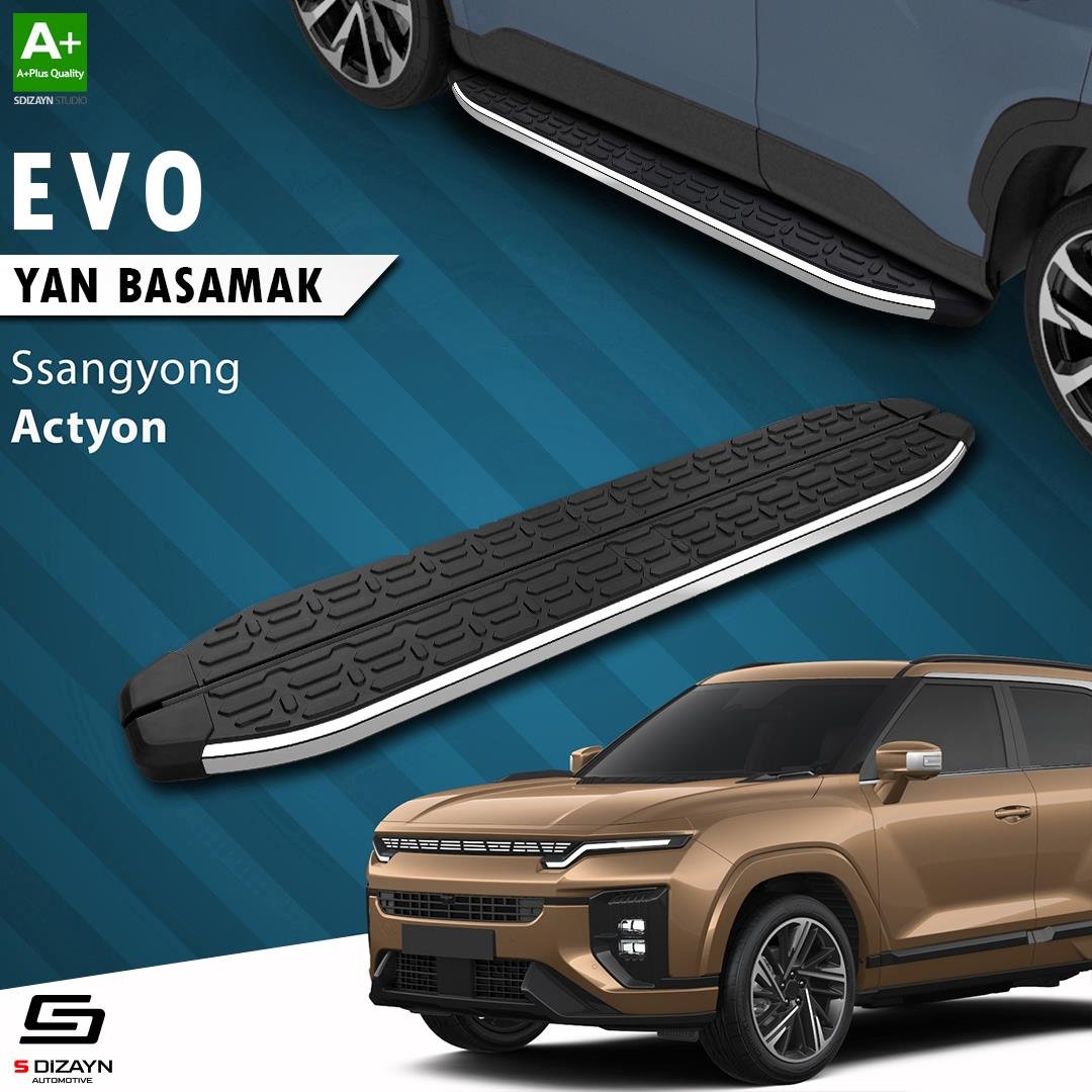 S-Dizayn Ssangyong Actyon Evo Krom Yan Basamak 183 Cm 2024 Üzeri A+ Kalite