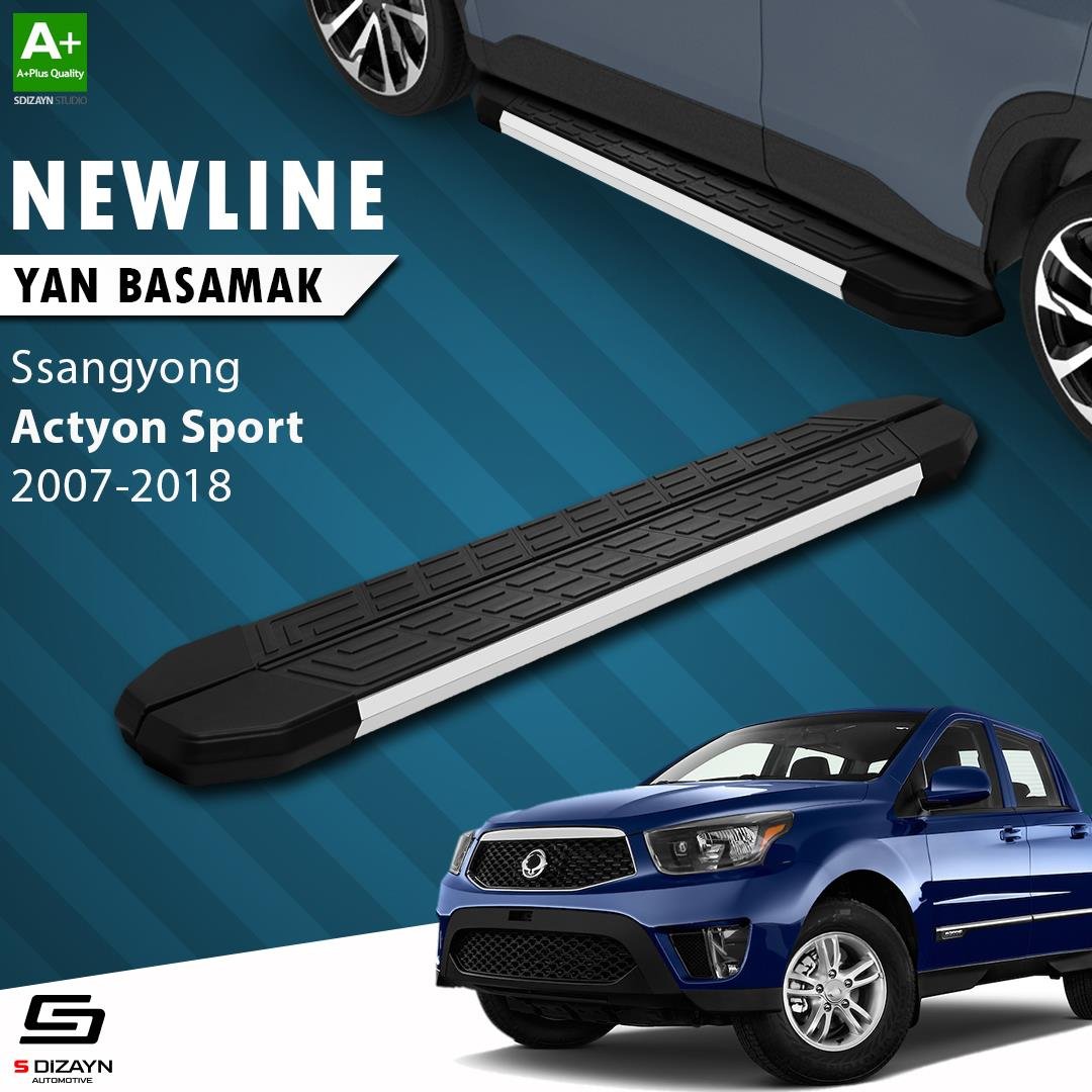 S-Dizayn Ssangyong Actyon Sports NewLine Aluminyum Yan Basamak 203 Cm 2007-2018 A+ Kalite
