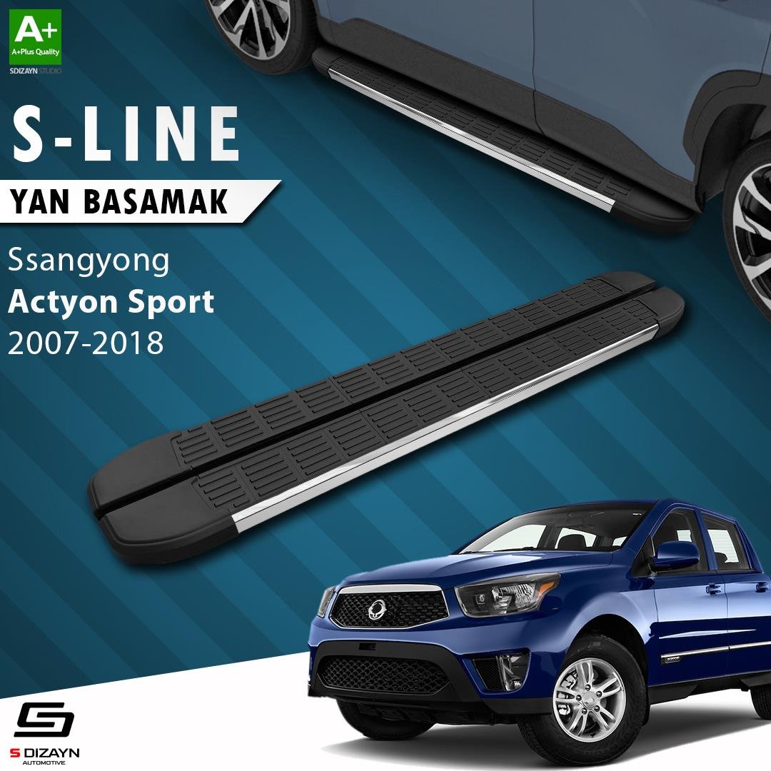 S-Dizayn Ssangyong Actyon Sports S-Line Krom Yan Basamak 203 Cm 2007-2018 A+ Kalite